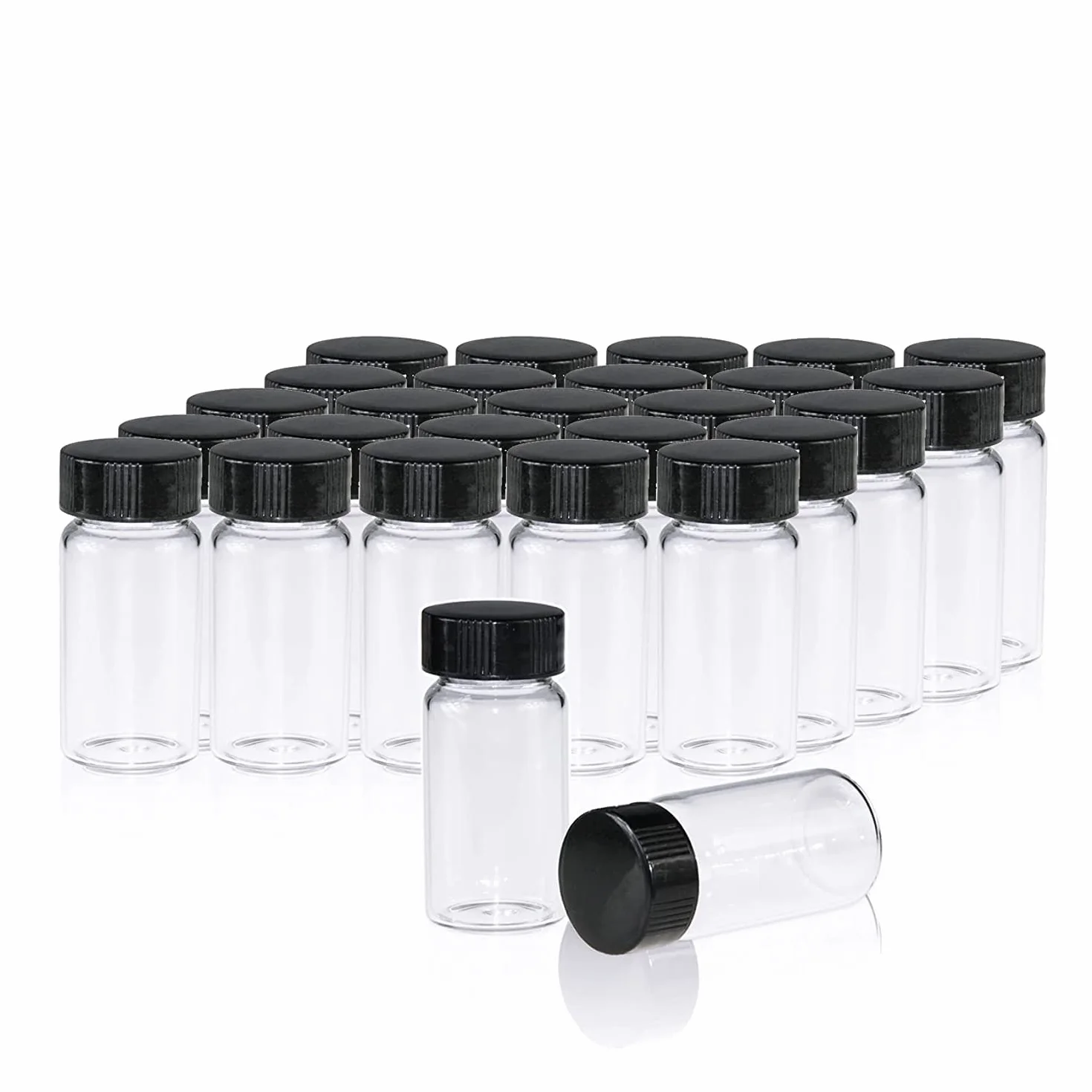 ALWSCI 20 ml Fiale del Campione in Vetro Trasparente con Tappi a Vite per Laboratorio