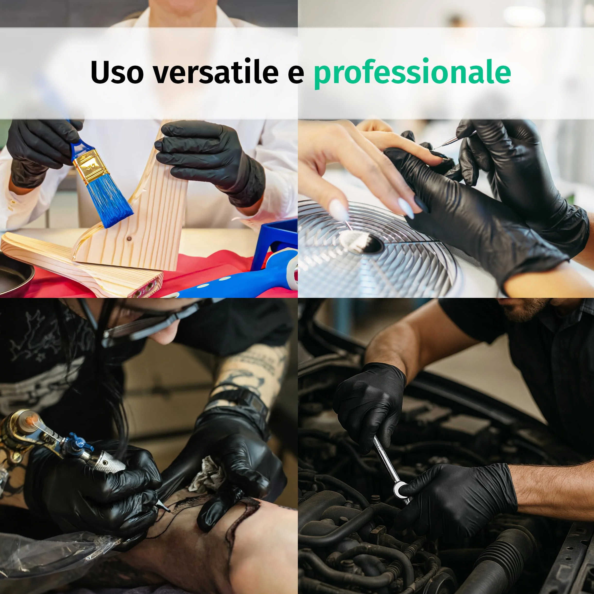 Guanti Nitrile S Neri 200 Pezzi Monouso Senza Lattice Senza Polvere