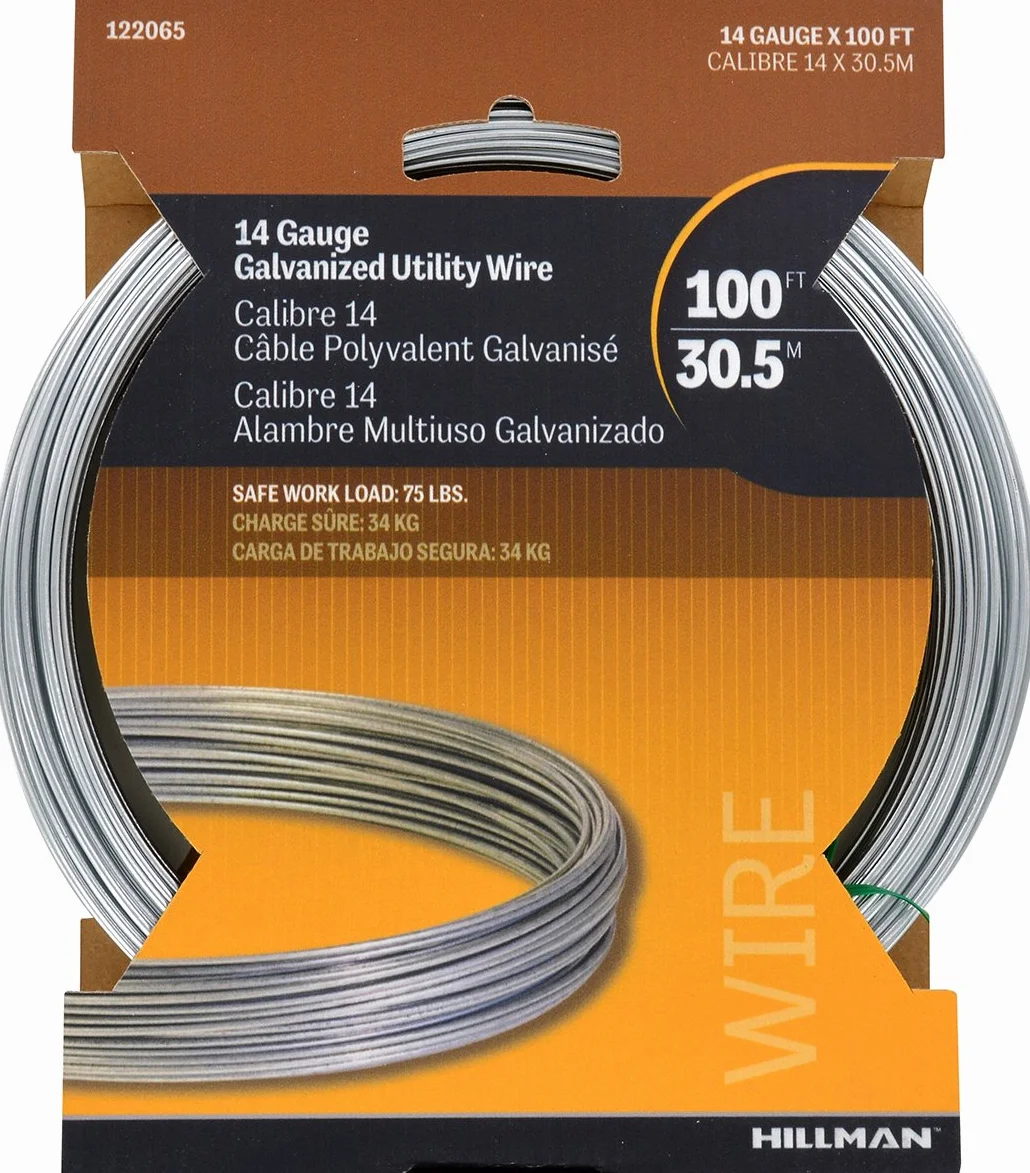 Hillman Filo solido zincato 14 Gauge 100 Ft Coil