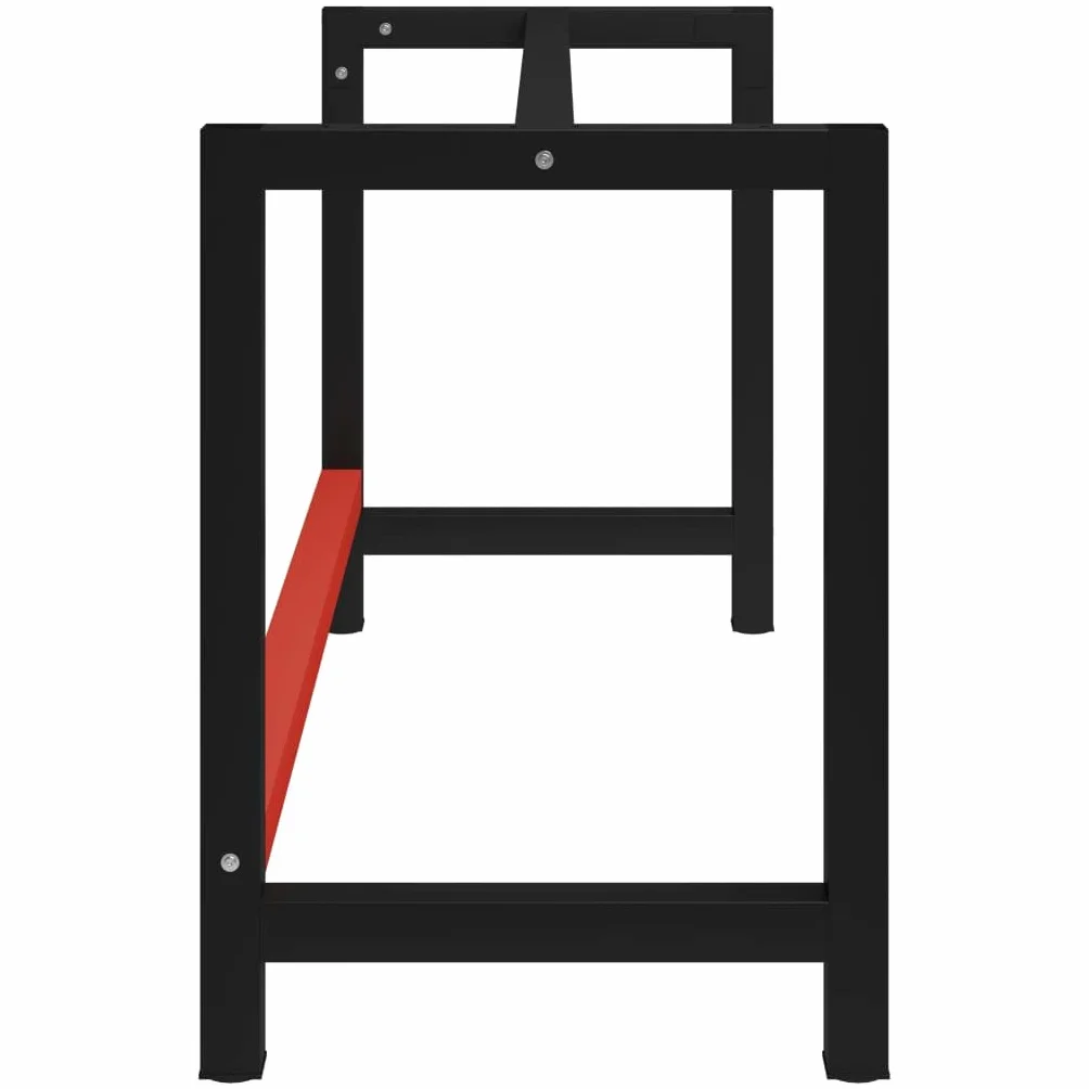 vidaXL Telaio per Banco da Lavoro in Metallo 150x57x79 cm Nero e Rosso