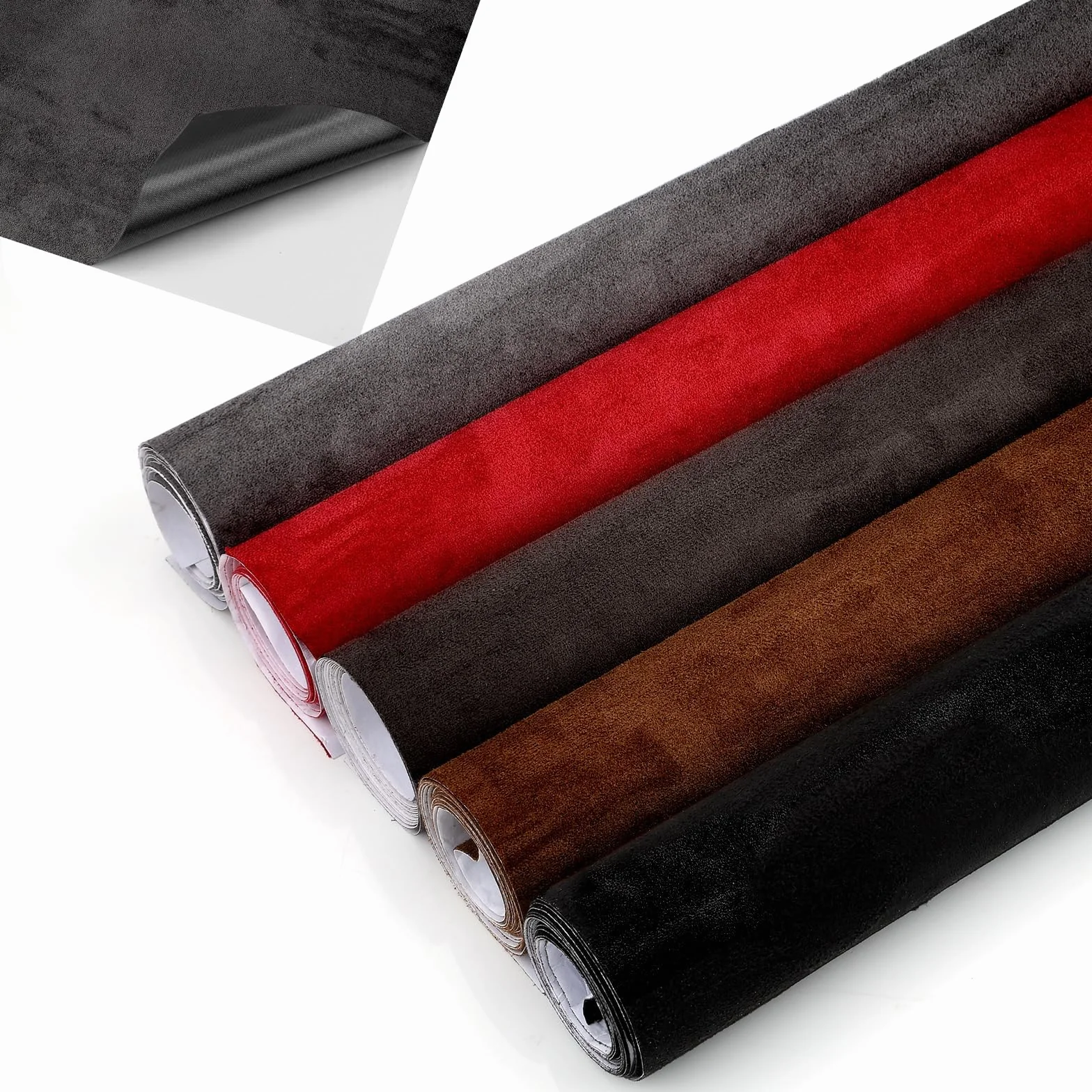 Mbsomnus Tessuto in Microfibra Autoadesivo 200x40 cm Tessuto Adesiva per Auto Grigio Scuro Pellicola vellutata per Interni Dell'abitacolo Elasticizzato per Cruscotto Interni Auto Mobili Cassetto