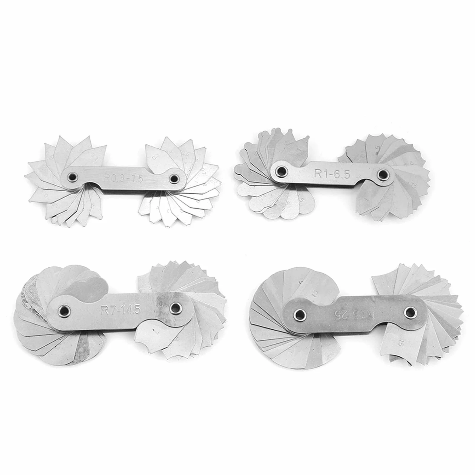 Raggio Strumento di misura convesso concavo in acciaio inossidabile R0.3-1.5 R1-6.5 R7-14.5 R15-25 per costruttori utensili stampi