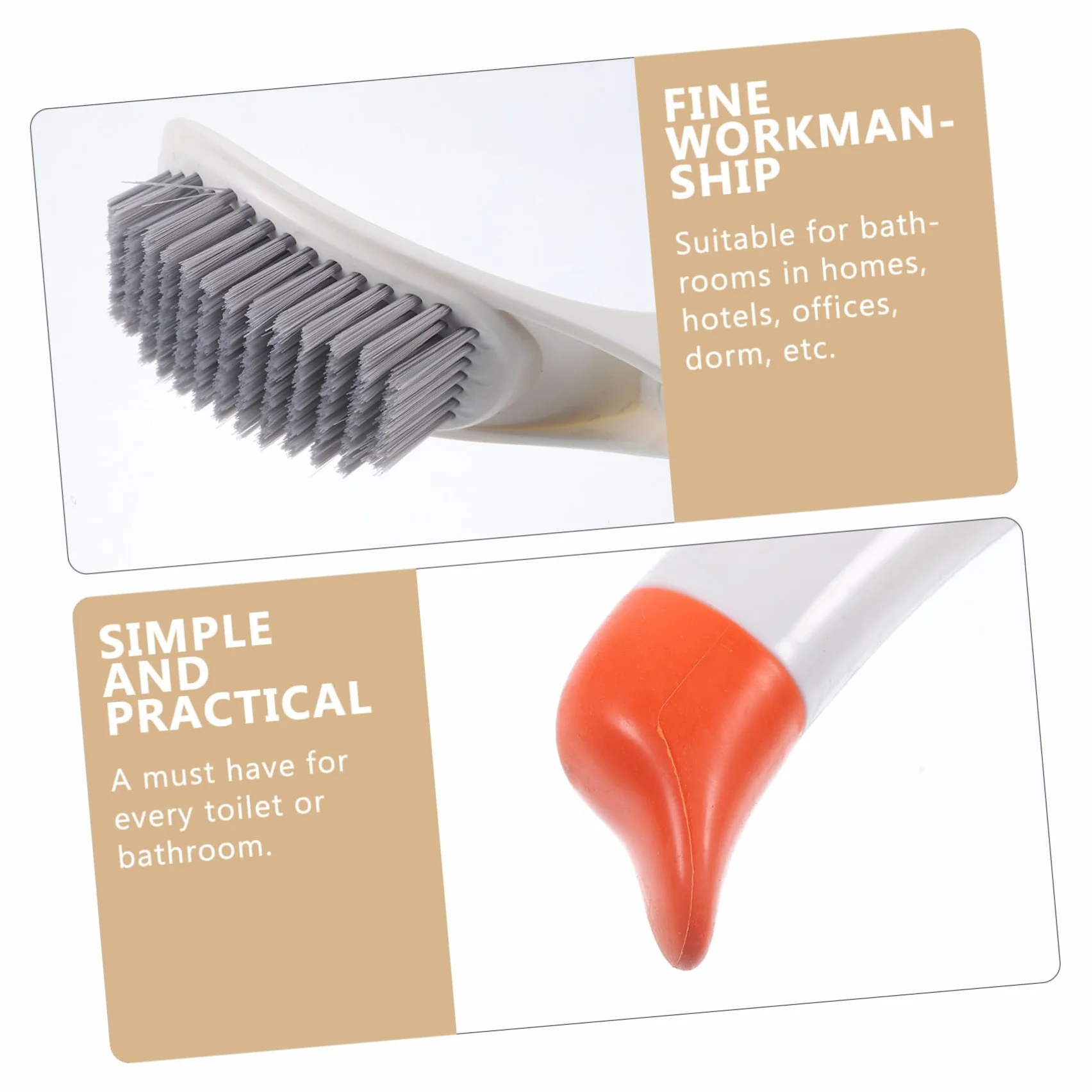 Scopino per WC con Supporto Setole Morbide Set da Spazzola Pulizia Bagno Ergonomico per Casa Hotel Ufficio Dormitori