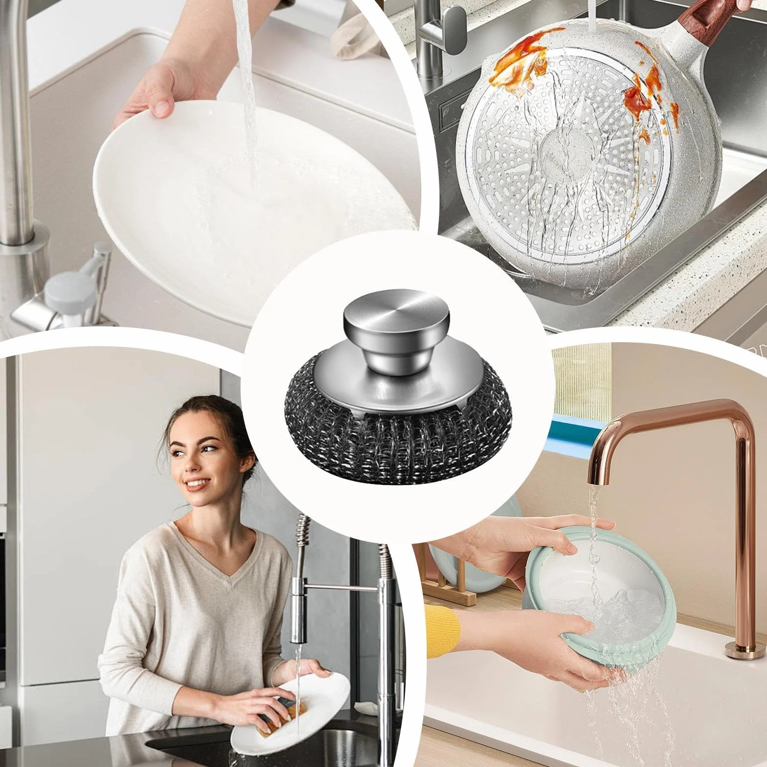 Scrubber in acciaio inox, paglietta in acciaio inox, paglietta per pentole, lavapavimenti ergonomici, scrubber in lana d'acciaio, paglietta in metallo per pentole, padelle, pentole, pentole, pentole,