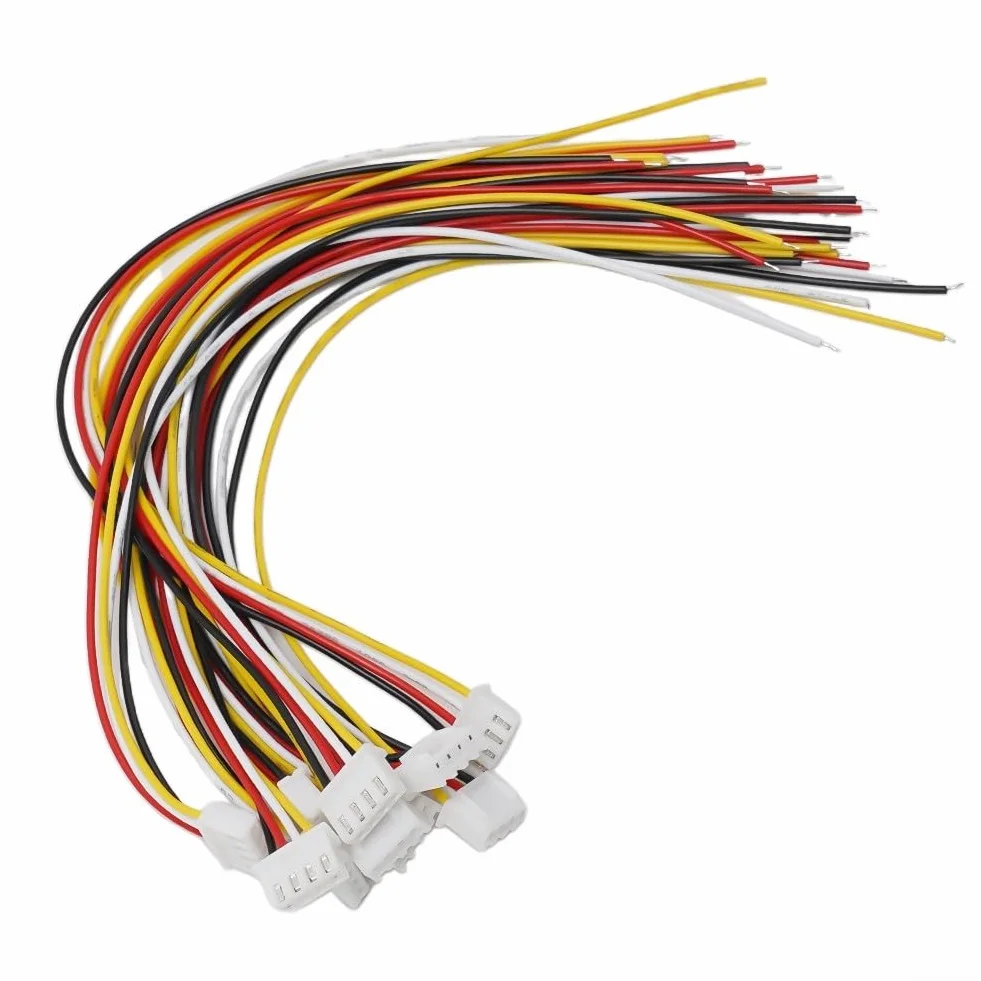 Set di 10 connettori pre-cablati JST XH2,54 mm 24AWG con opzioni a 2 pin, 3 pin, 4 pin, per un montaggio rapido in officine elettroniche (4p)