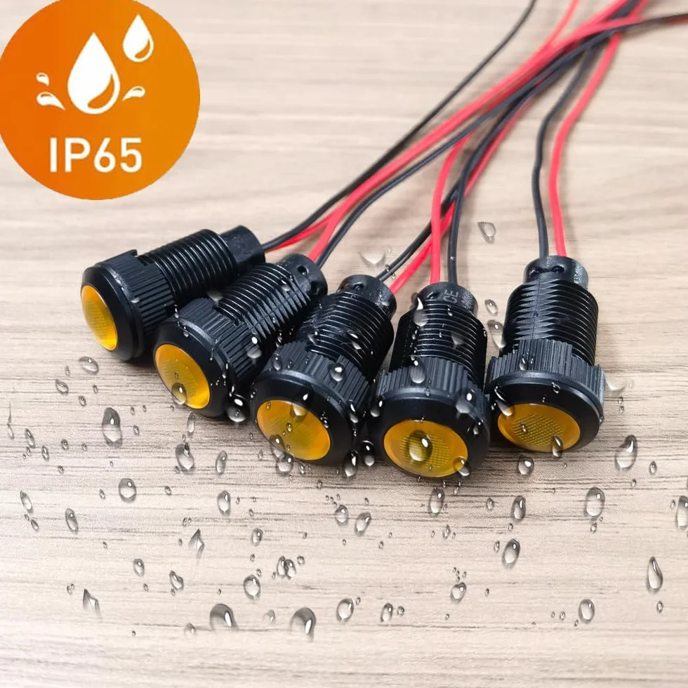 Gebildet 5pcs LED in plastica Indicatore luminoso 220V Dimensione foro di montaggio 12mm(Arancione)