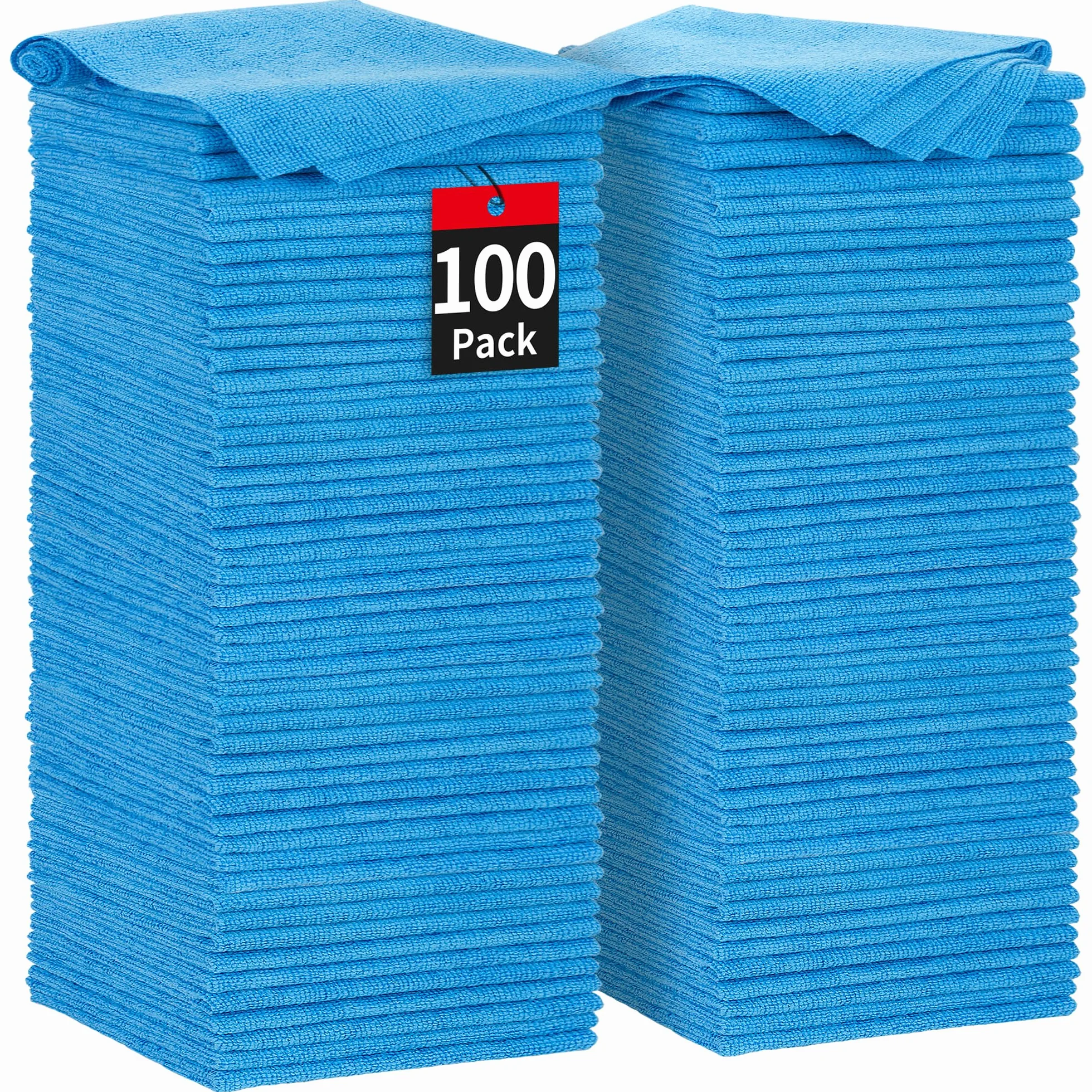 Stracci in microfibra 100 pezzi 29,2 x 29,2 cm blu per pulizia assorbenti senza pelucchi