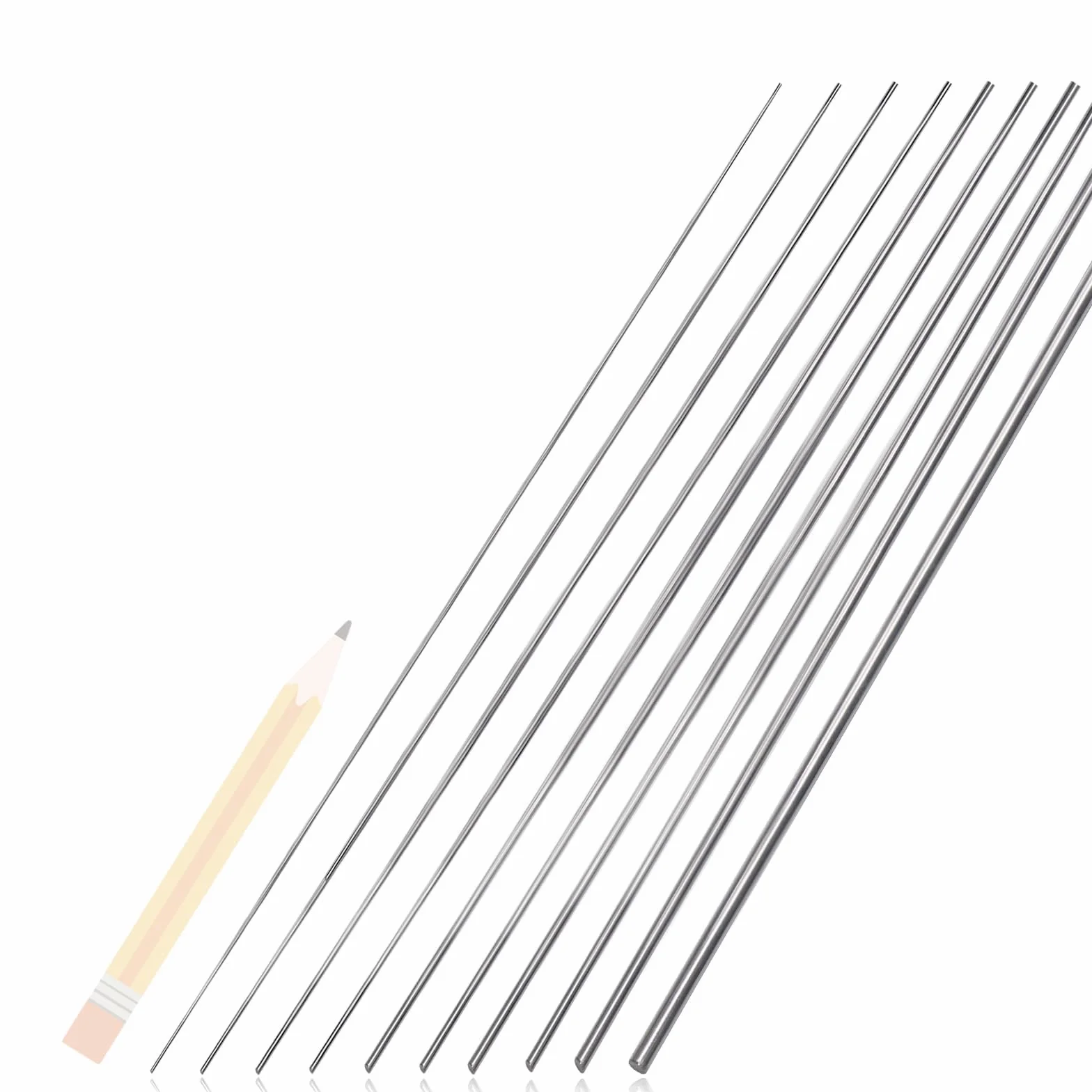 Barra di acciaio inox 30cm 5 diametri 1mm 1.5mm 2mm 2.5mm 3mm 56 pezzi per artigianato DIY