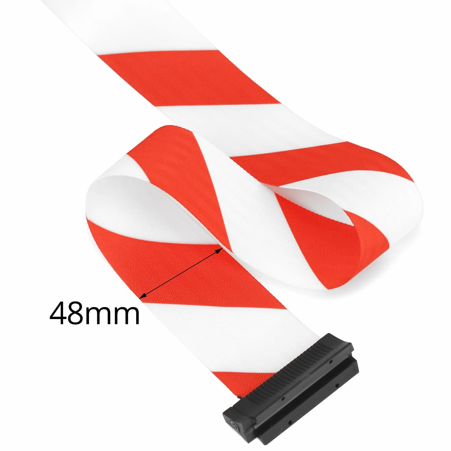 QWORK® Barriera a nastro retrattile da 10 m - rosso/bianco - alloggiamento a parete in plastica ABS - funzione di bloccaggio - per il controllo della folla durante gli eventi