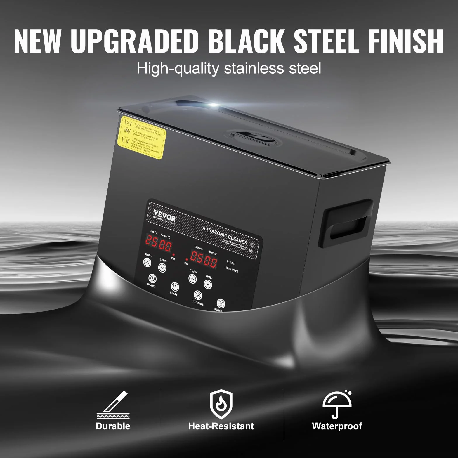 VEVOR Pulitore Ultrasuoni Industriale 6L 180W Digitale con Riscaldatore e Timer