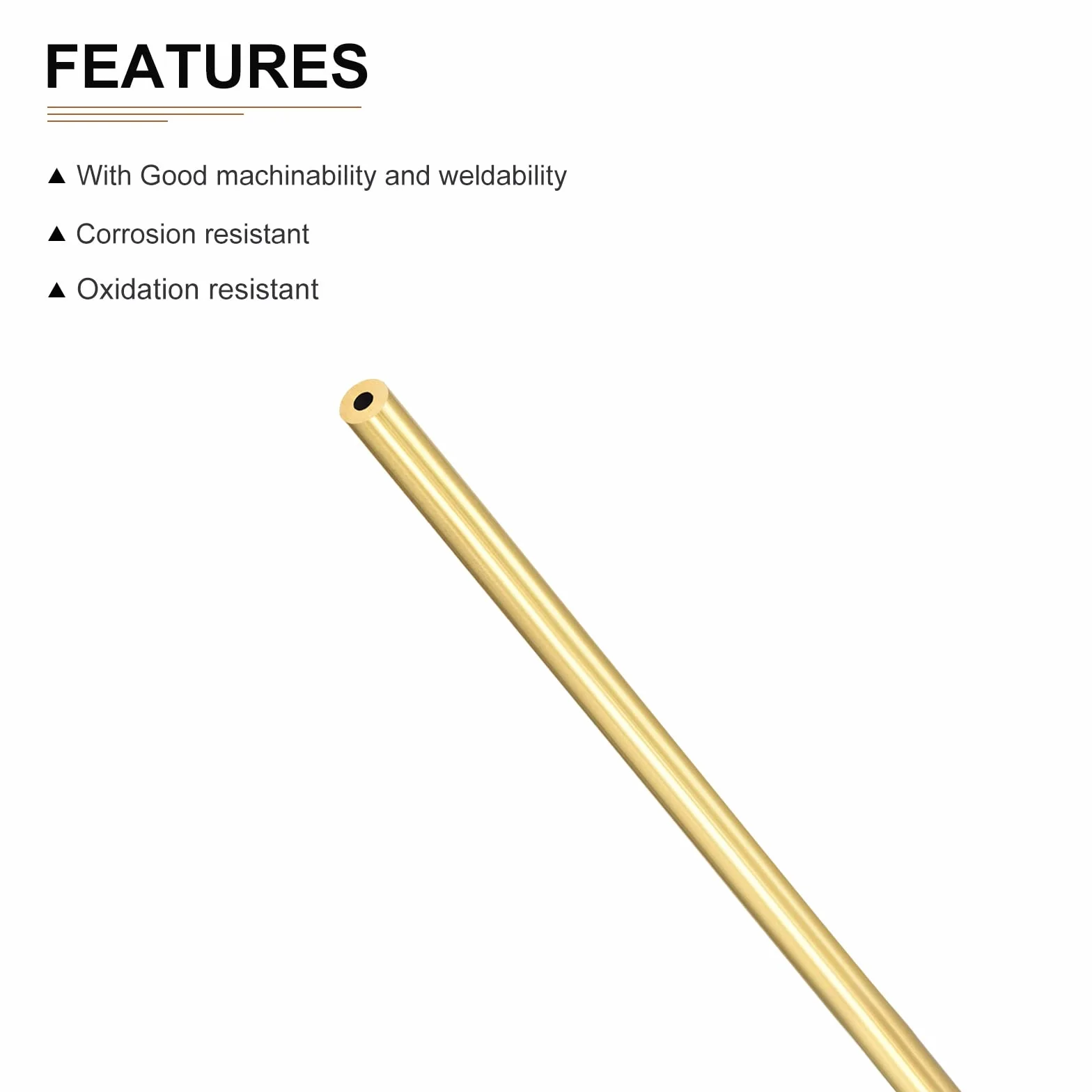 Tubo Ottone 5mm x 1.5mm x 300mm Rotondo 3pz