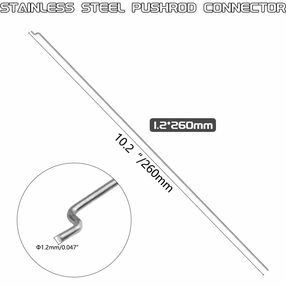 10 pezzi in acciaio 1,2 x 260 mm + 10 clacson in nylon micro controllo 20 x 11 mm 4 fori per RC aereo fai da te