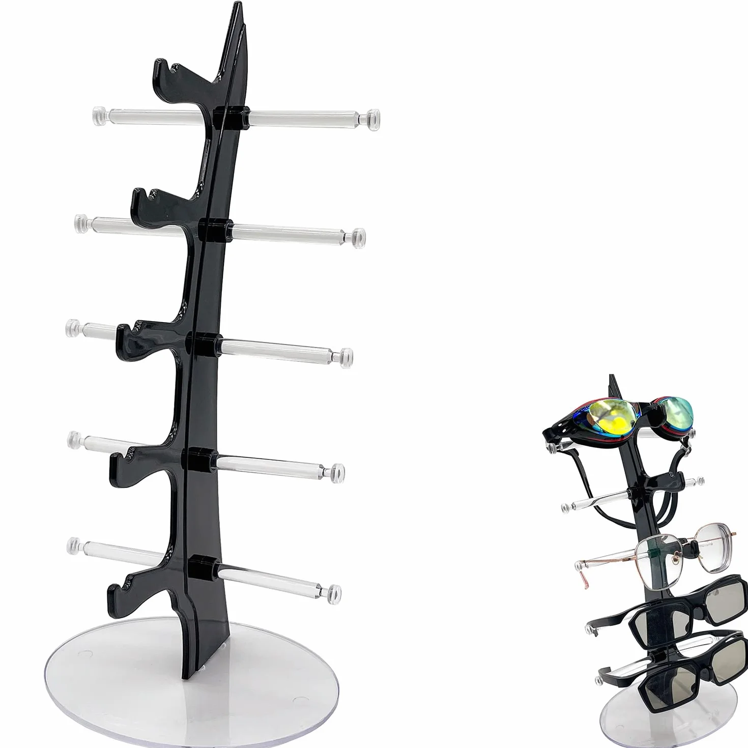 Supporto per occhiali Portaocchiali Espositore Da Sole Per Occhiali a 5 Strati Sole Sunglasses Display per la Conservazione e la Presentazione, per casa, ufficio, scrivania, idea regalo