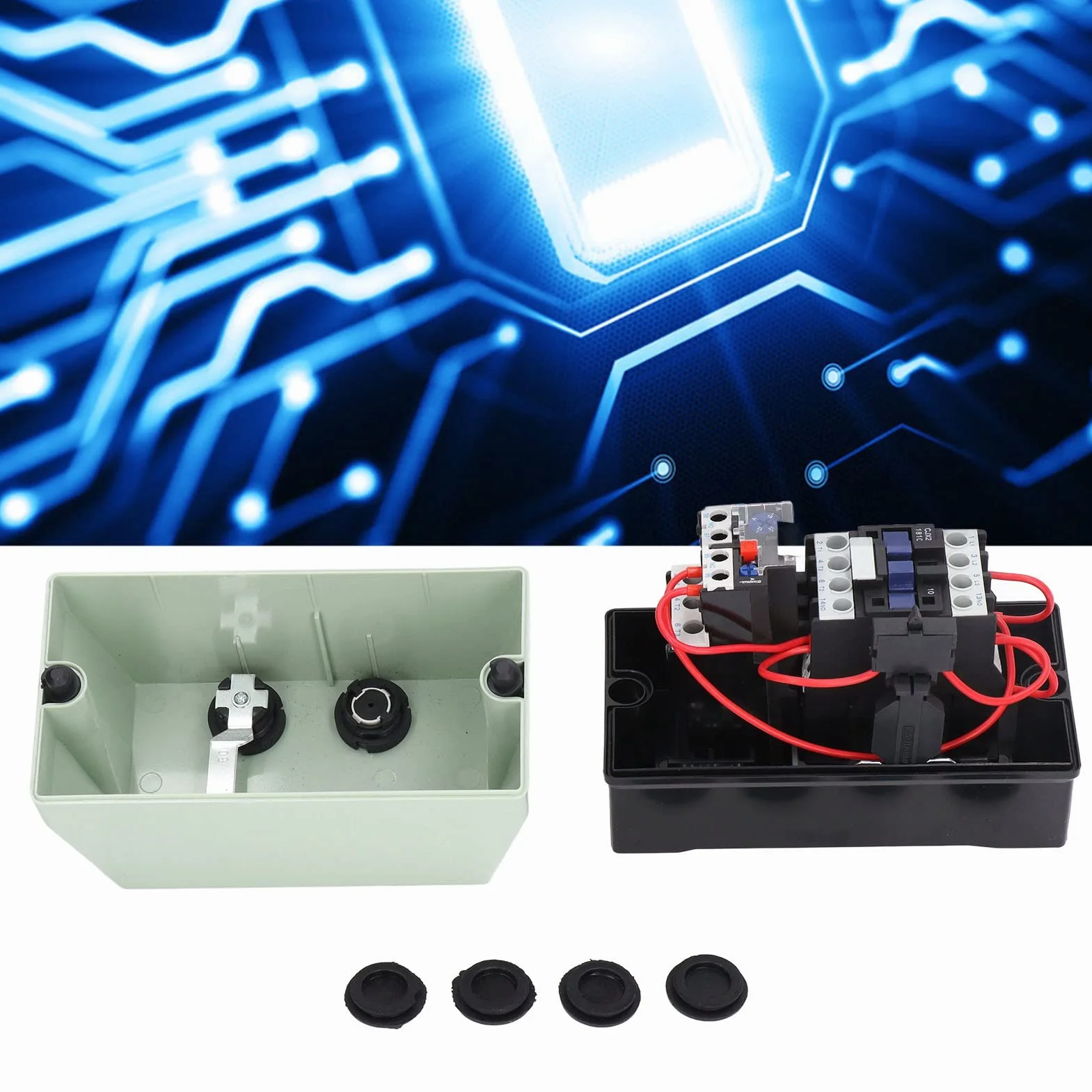 Avviatore magnetico,Interruttore di avviamento motore elettrico magnetico,Interruttori motore elettrico monofase 220/230V 12‑18A 5,5 HP,per compressore d'aria motore trifase monofase