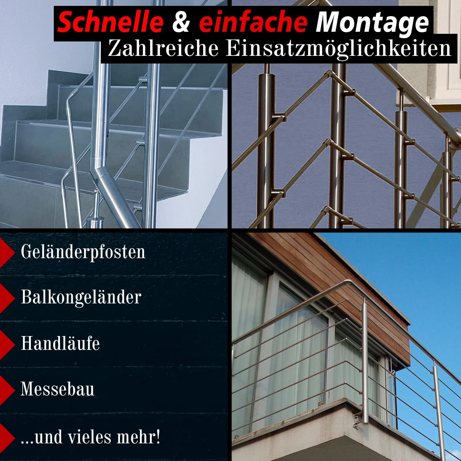 PRIOstahl Connettore flessibile asta di riempimento Ø 10 mm per ringhiere scale balcone terrazza