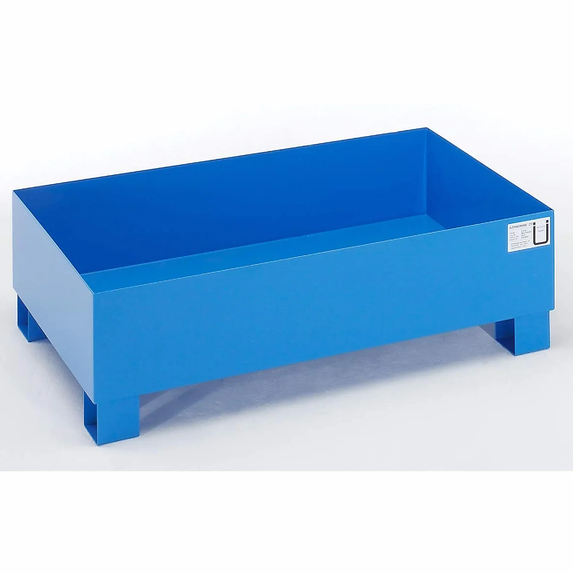 Eurokraft Basic Vasca di Raccolta Acciaio per Fusti 200 l 1200 x 800 x 360 mm Blu