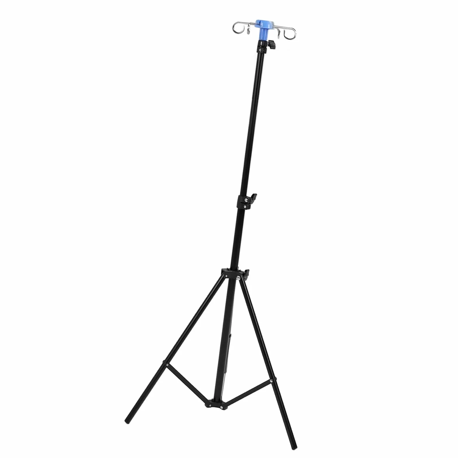 Haofy Supporto per Asta Portaflebo Portatile con Altezza Regolabile, Base per Treppiede Pieghevole, Ganci 4, Materiale Leggero e Robusto, per Borsa per Flebo o per Dialisi, Ampia