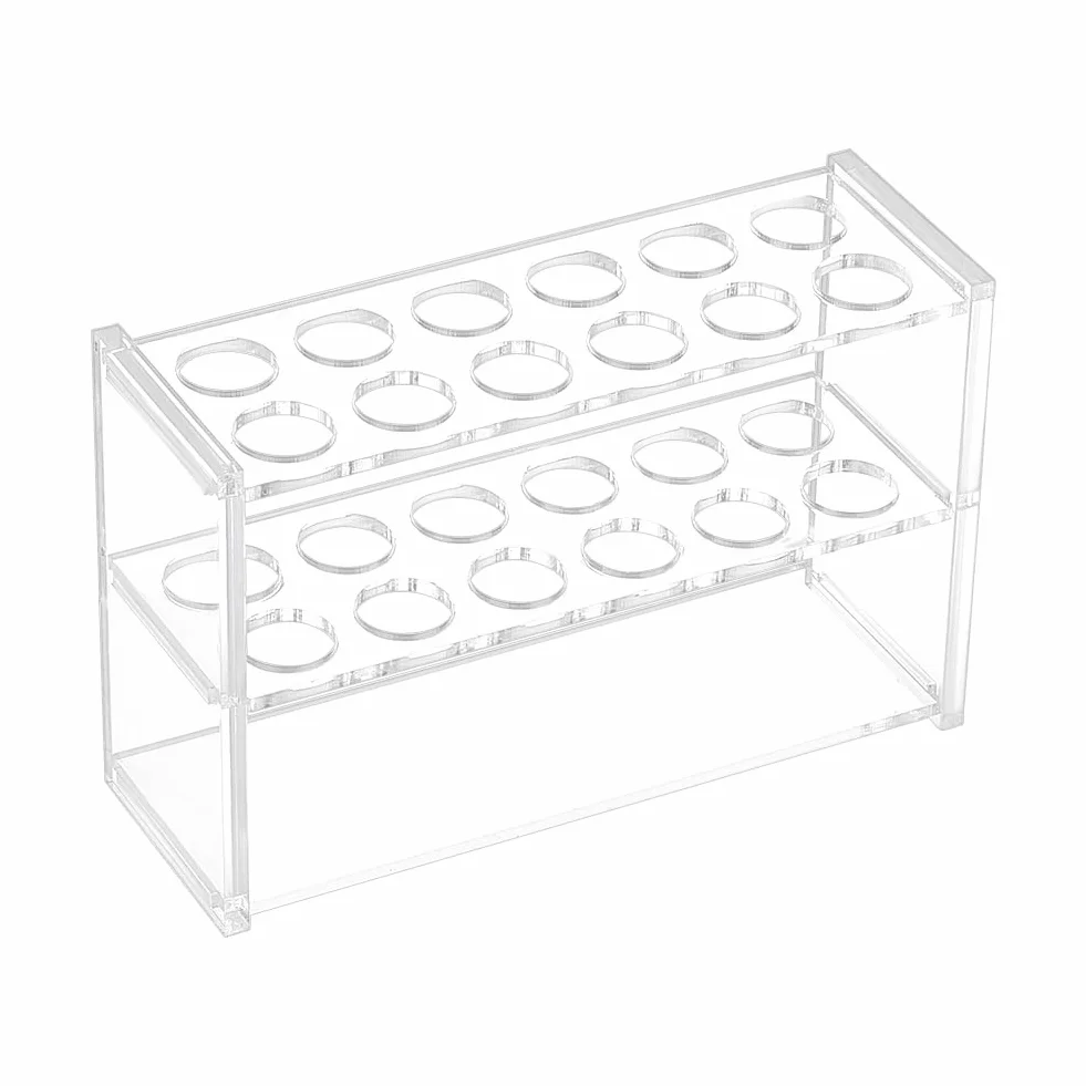 OLYCRAFT Espositore per provette in Acrilico Trasparente 12 Prese Portaprovette in Vetro Trasparente Supporto per provette da 10 ml Laboratorio Chimico Supporto da Laboratorio 4.7x14x9cm