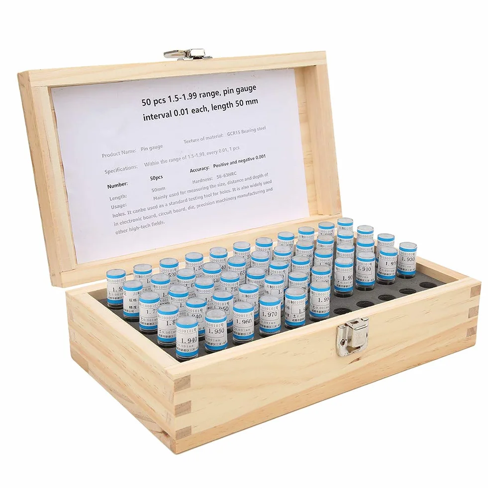 Pin Gauge Set Acciaio Tipo Pin 50 pz