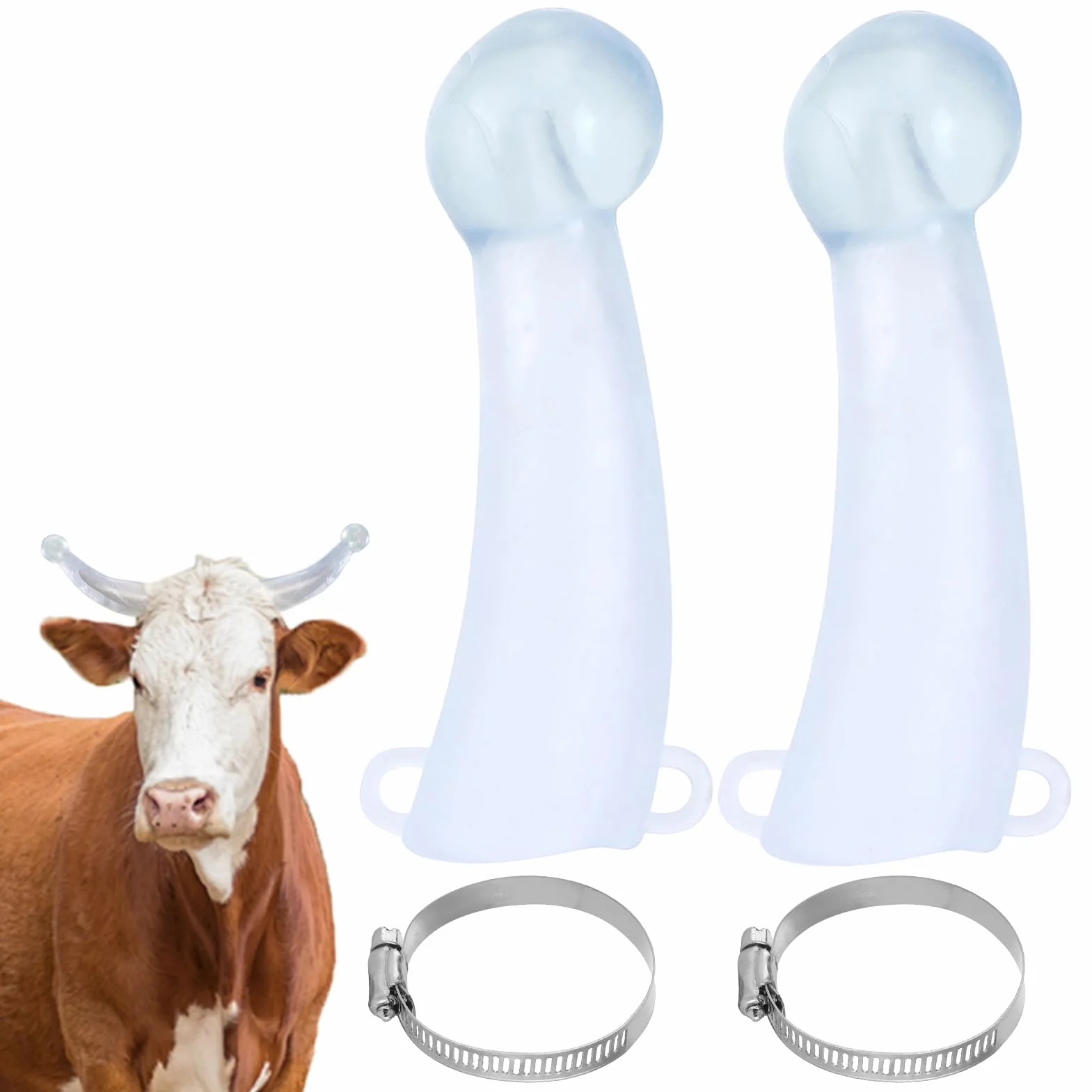 Coperture per Corno di Mucca, 2 Pezzi Protezioni per Corno Bovino con Angoli Arrotondati