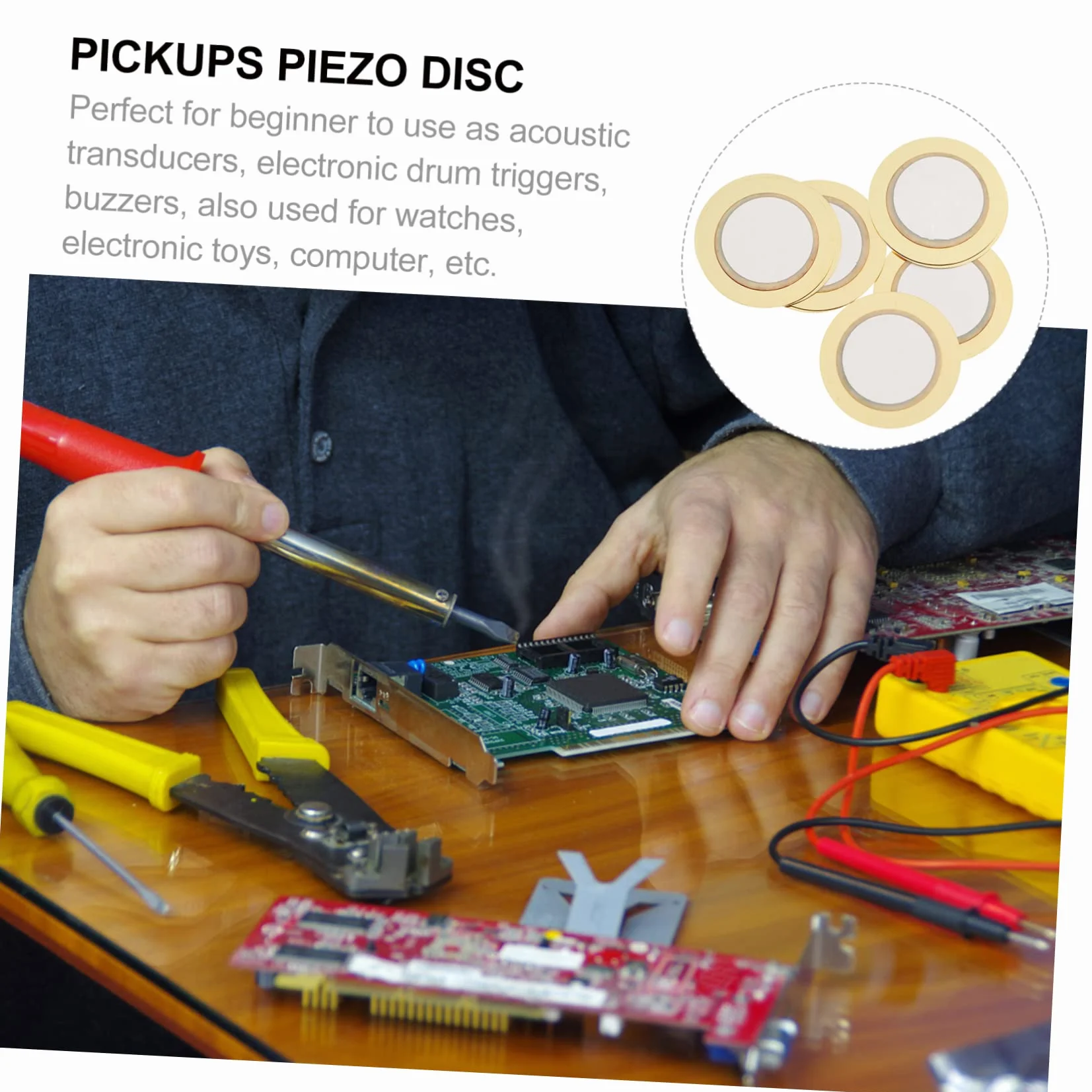 Abaodam Piezo Buzzer Disc 150 Pz Cicalino Da 27 Mm Piezoelettrico Trasduttore Pickup Acustico Elettrodomestici Cicalino Acustico Di Innesco Guarnizione Pellicola Cicalino Rame