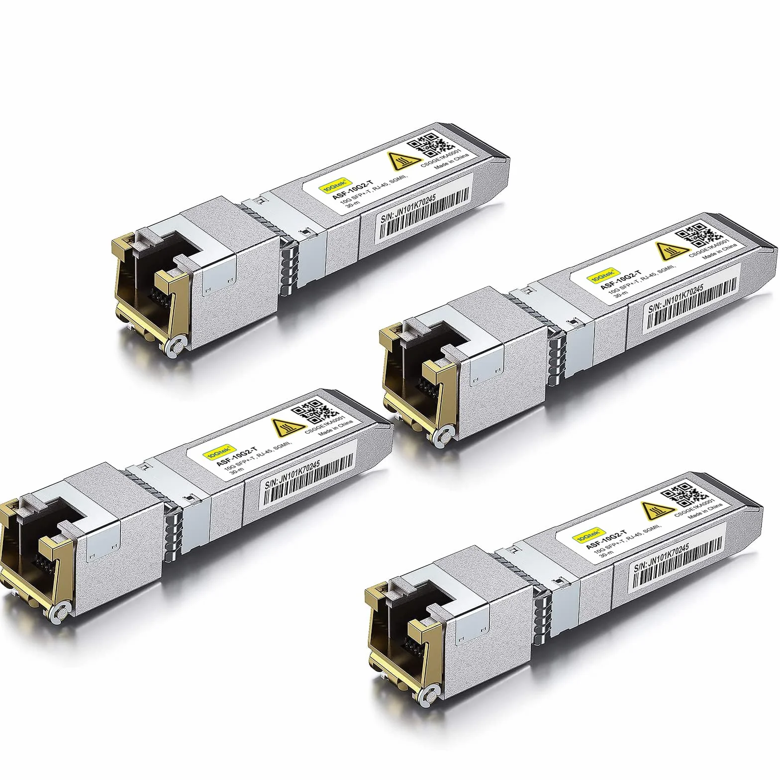 10Gtek SFP+ to RJ45 Copper Transceiver 1.25/2.5/5/10G-T CAT.6a 30-Meter for Cisco Ubiquiti Netgear