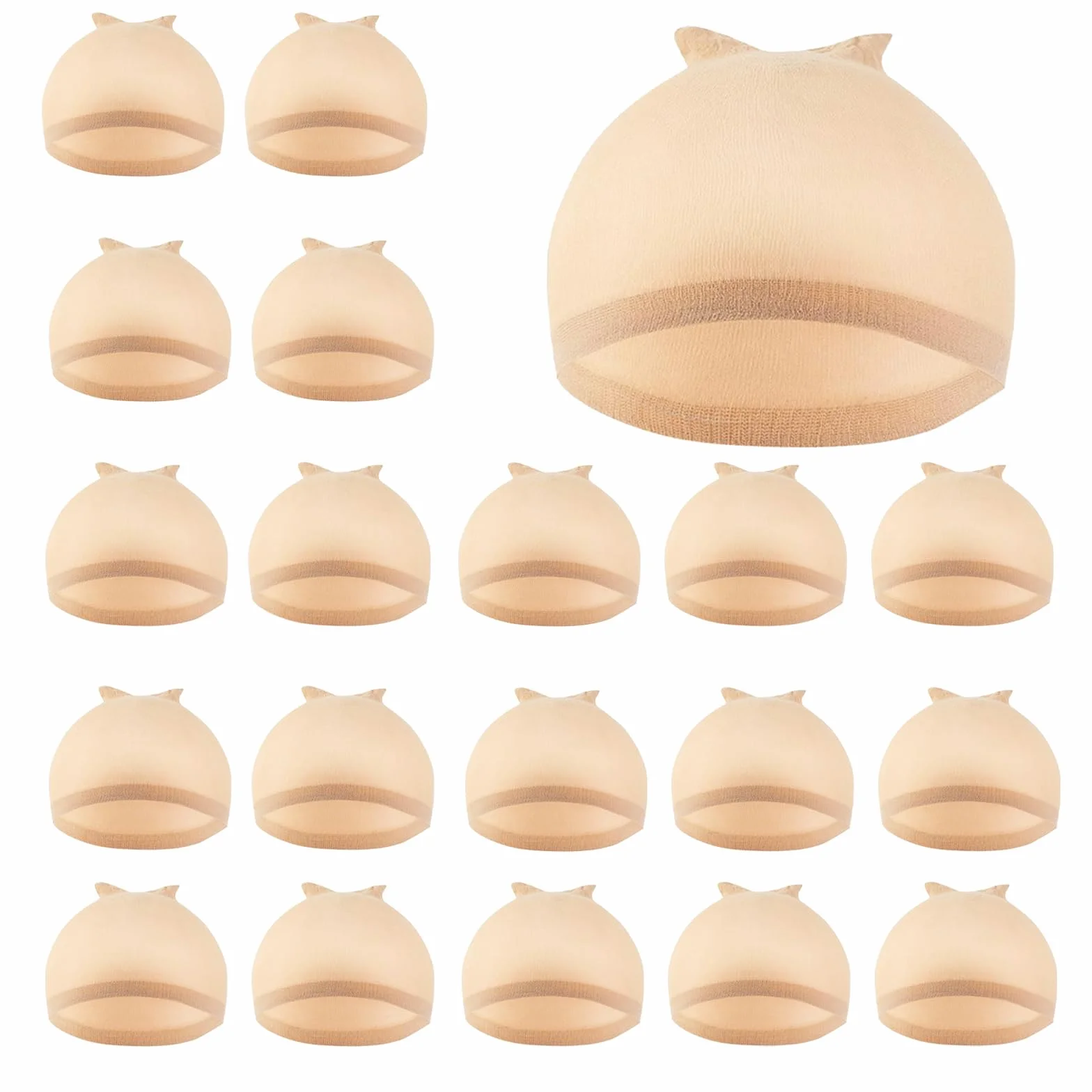 Nylon Wig Caps Invisibile Traspirante Elasticizzato Donna Retina per Capelli Ultra Sottile (Nude)