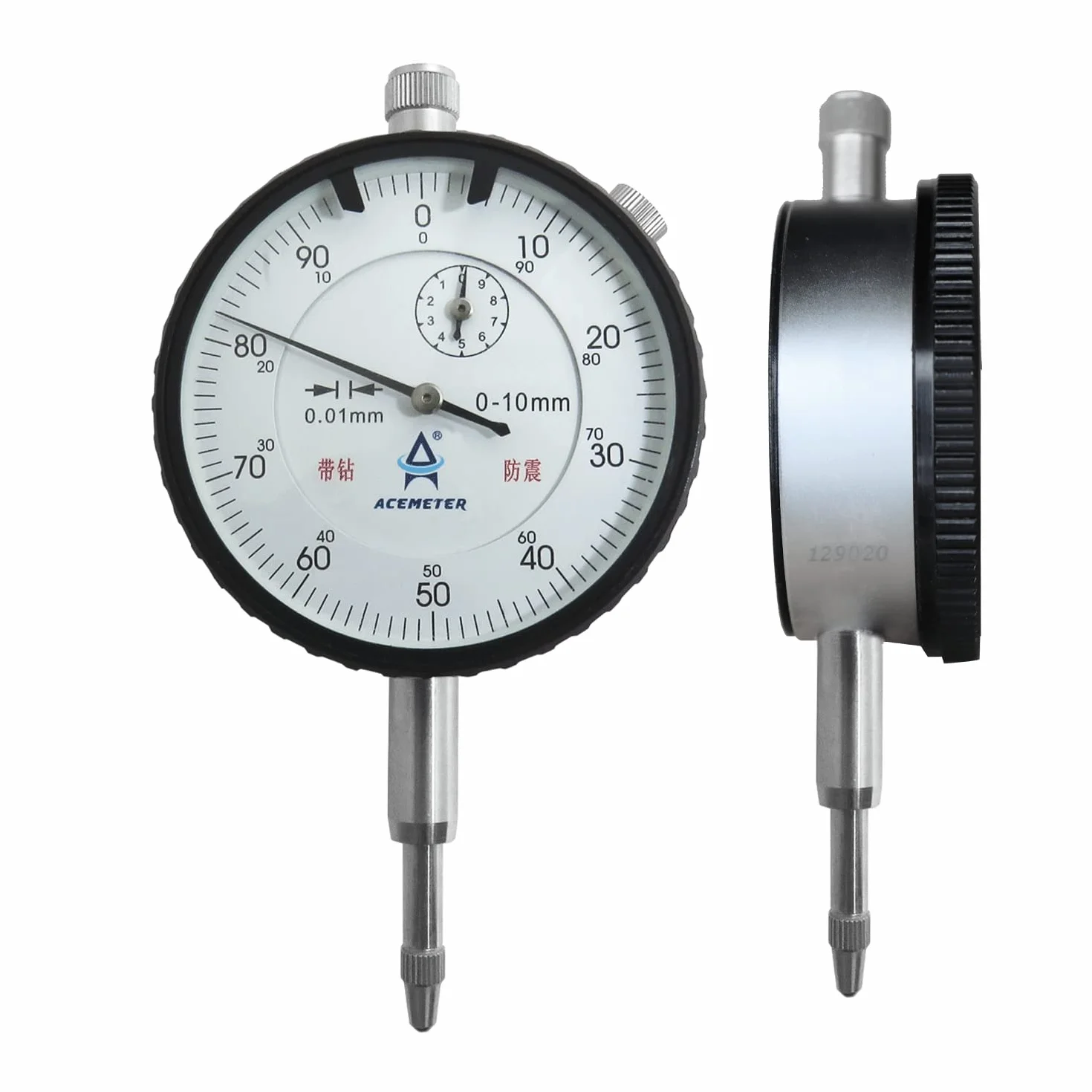 Comparatore Centesimale a Orologio, 0-10 mm, Risoluzione 0.01 mm Comparatore di Prova Strumenti di Misurazione del Quadrante di Precisione Ad Alta Risoluzione