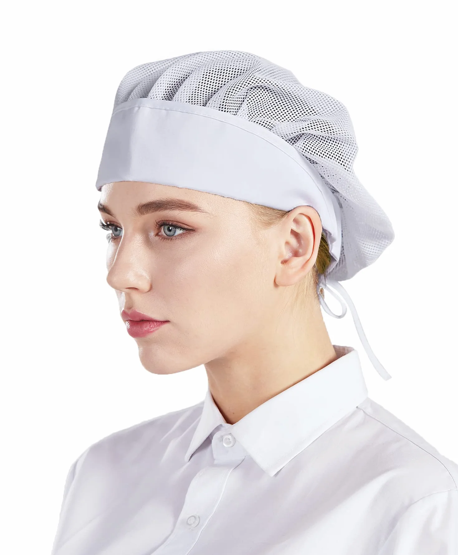 Cappello da Chef Nanxson 3 Pezzi Rete Elastica Antipolvere Lavoro Industriale Bianco