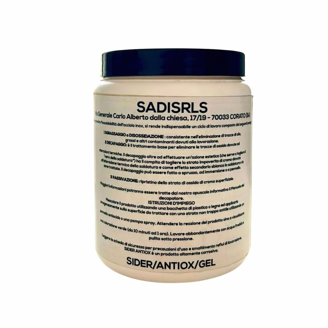 Decapante Gel Professionale per Acciaio Inox 1 KG 3 in 1 Sgrassaggio Diossidazione Passivante Sider/Antiox