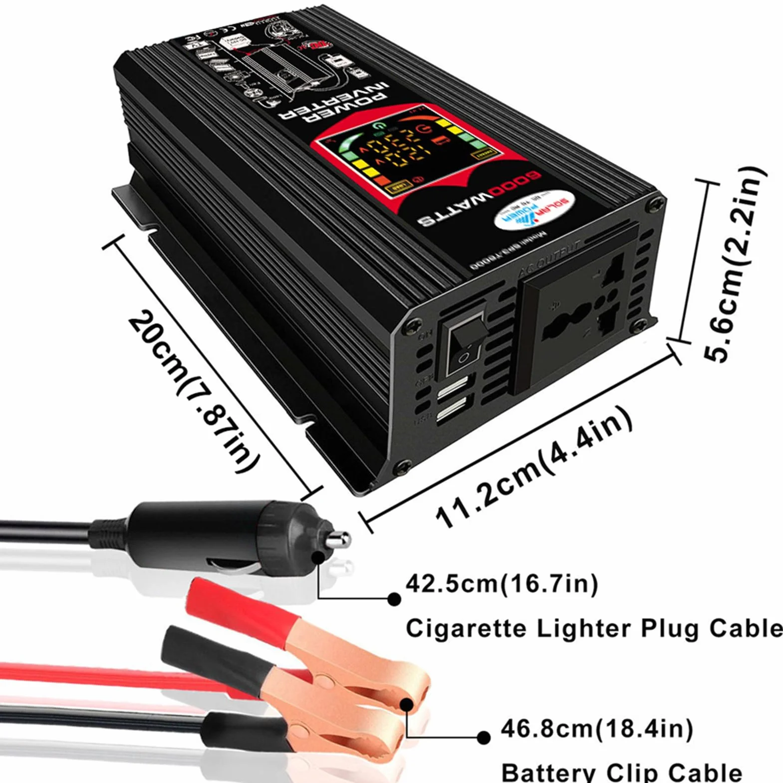 Kit Pannello solare, Kit Completo Pannello Solare 6000 W con Inverter per Viaggi in Campeggio Esterno, Energia Portatile 220 V.