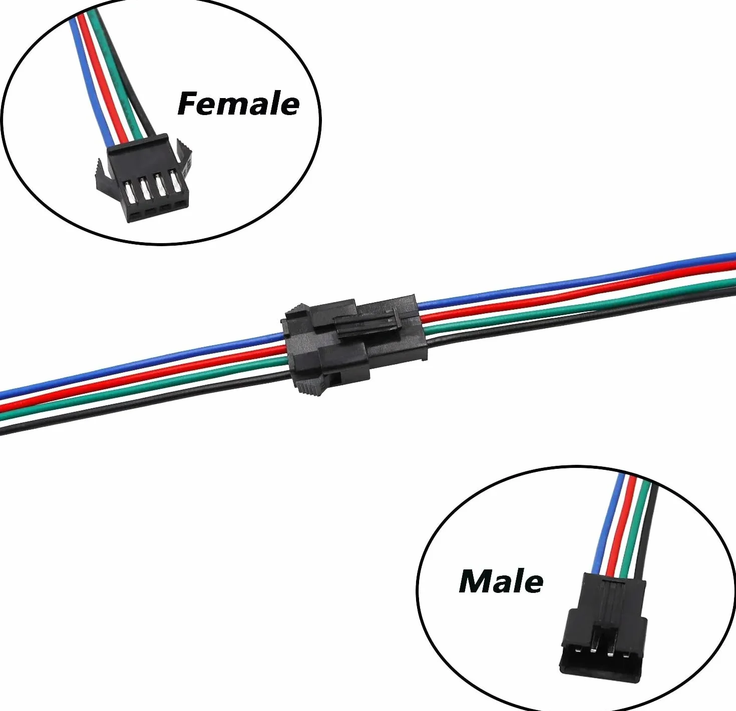GTIWUNG 30 Paia JST SM 2 Pin/3 Pin/4 Pin Connettore, 22 AWG JST Adattatore Micro Elettrico Spina Connettore Maschio e Femmina con 150mm Cavo