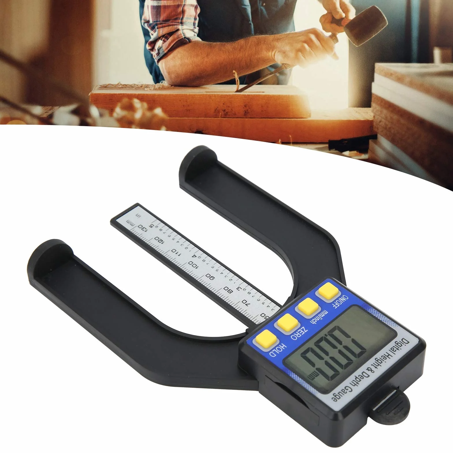 VBESTLIFE Misuratore di profondità digitale 0-80 mm Display larga scala Righello doppio scopo