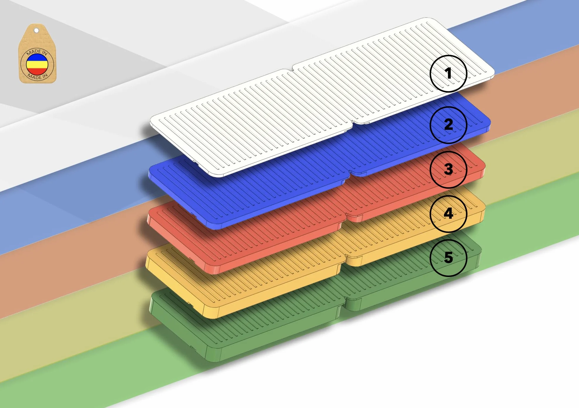 50 Spessori Plastica Divisibili 30x100 mm Distanziatori Piastrelle PVC Finestre 1-5 mm