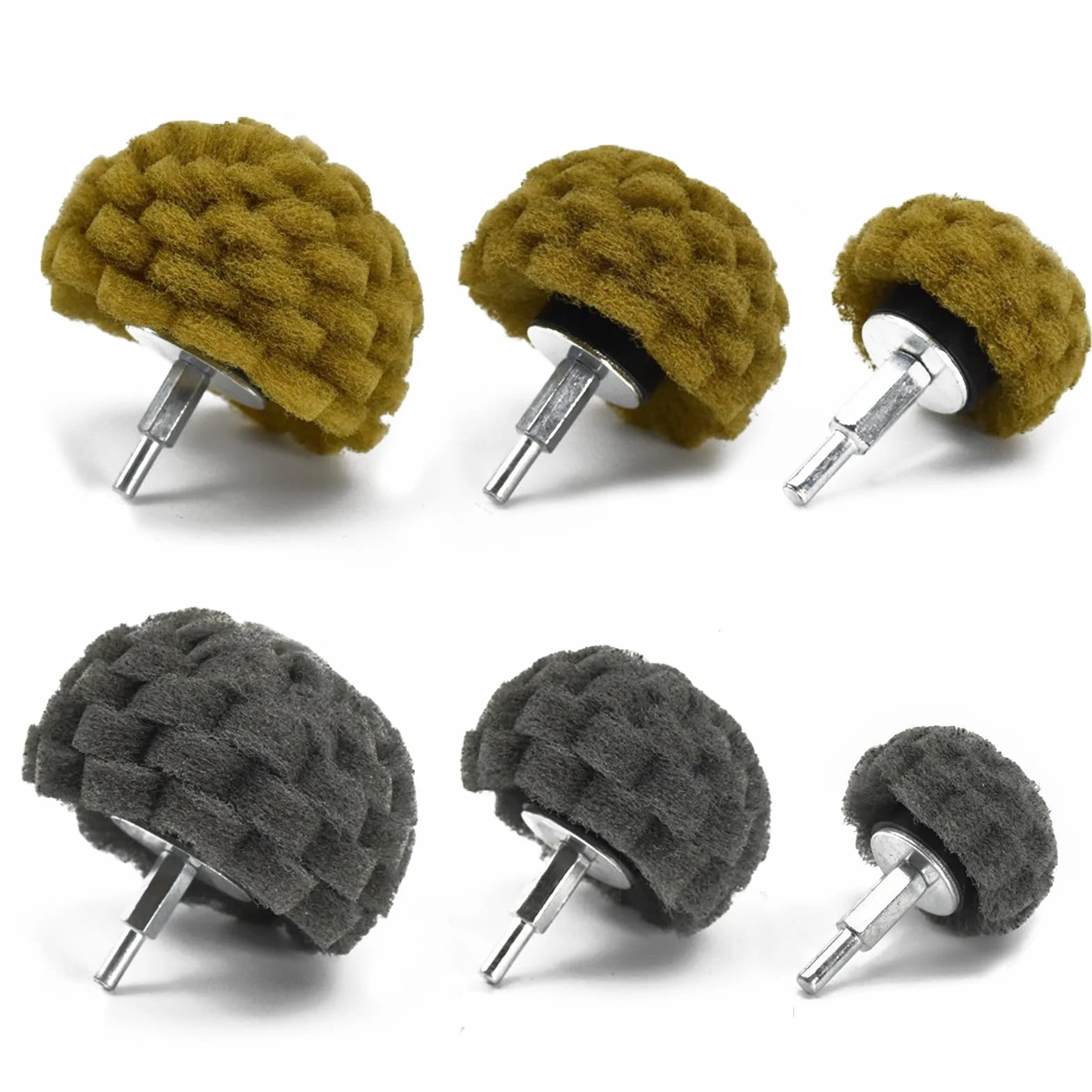 Set di 6 punte abrasive in tessuto non tessuto per lucidare spazzola spugna abrasiva sagomata 1/4 pollici per alluminio acciaio inossidabile