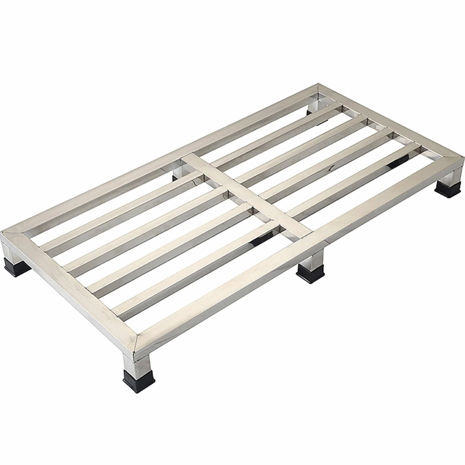 WIGING Pallet in Acciaio Inossidabile Carico Rack di Stoccaggio, Mobili Base per Elettrodomestici, Pallet da Pavimento per Magazzini Garage Cucine Negozi(60x90x10cm)