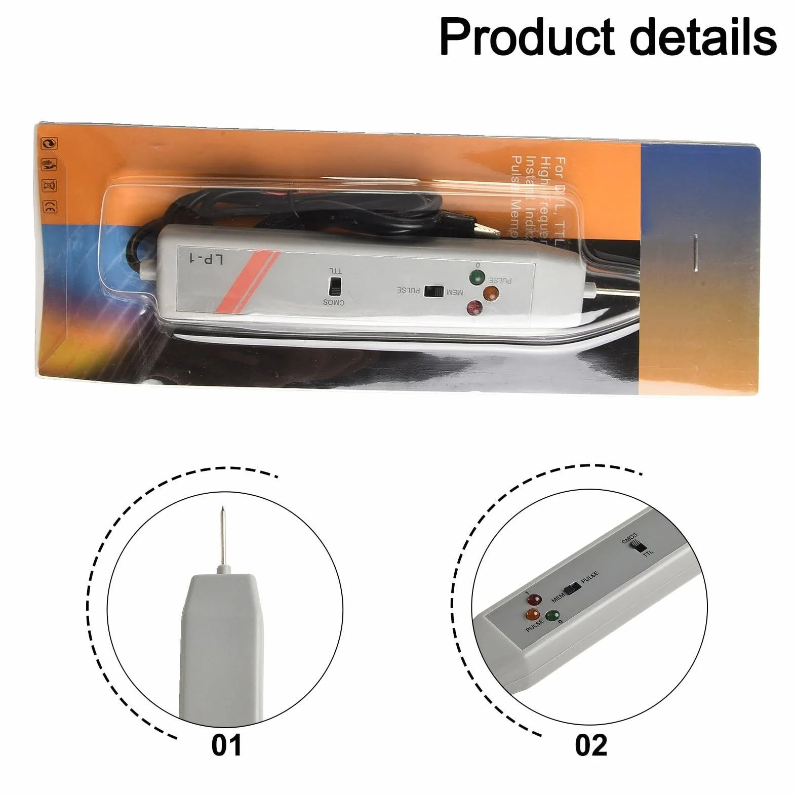 Sonda logica per DTL TTL CMOS, risposta ad alta frequenza, tester conveniente LP1 di memoria di impulso