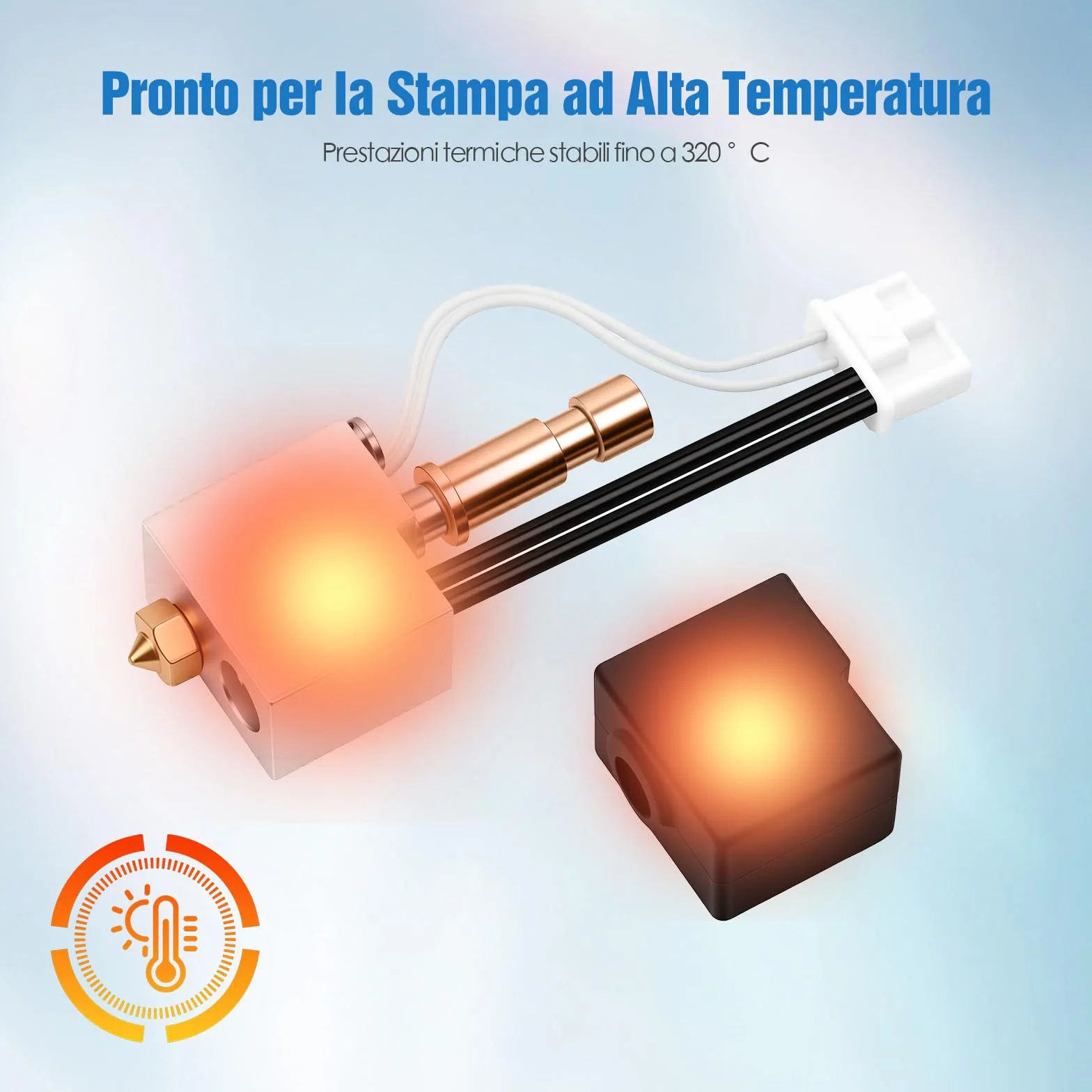 Kit Hotend per Anycubic Kobra S1 e Kobra S1 Combo, Hotend di Ricambio Migliorato con Ugello in Ottone da 0,4 mm, Riscaldamento Rapido ed Estrusione Stabile – Accessori per Stampanti 3D