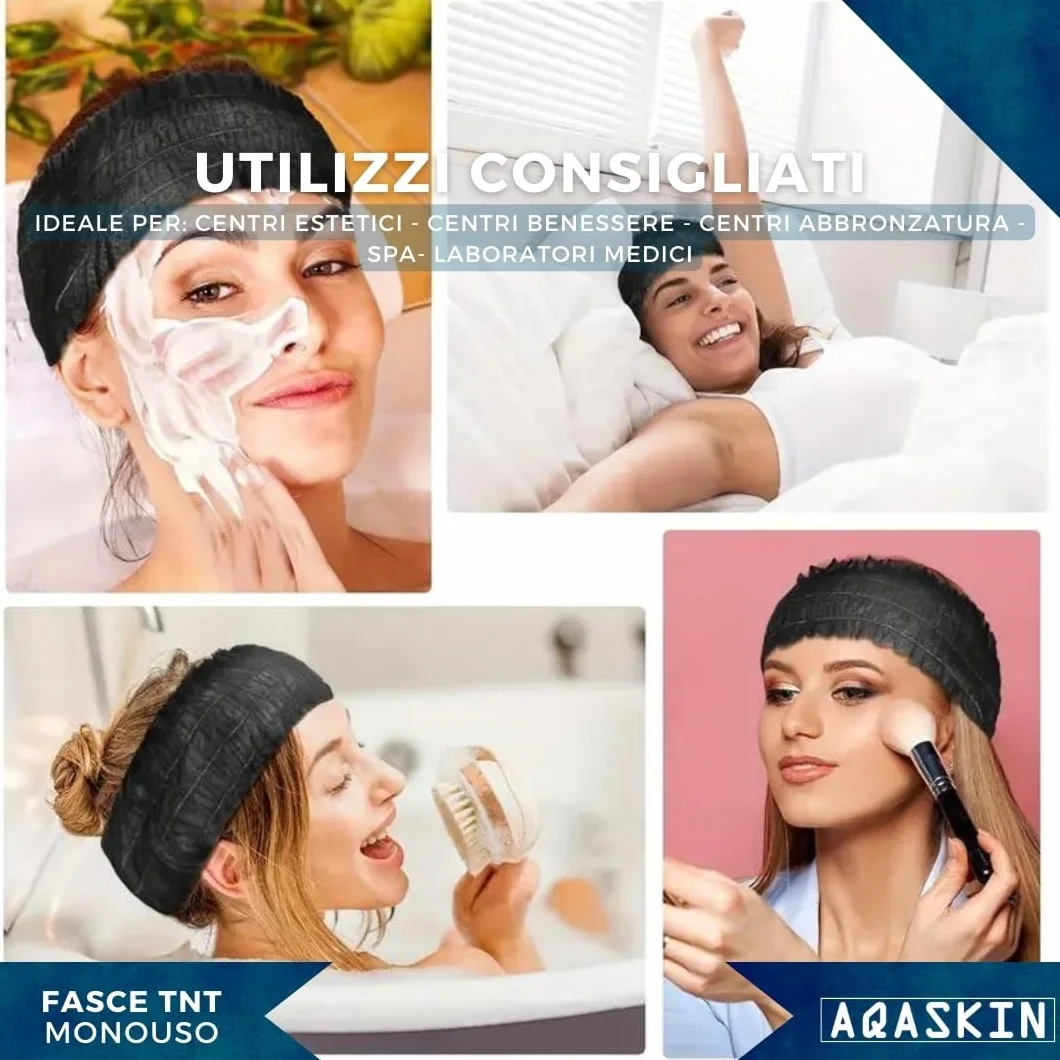Fasce Elastiche Capelli Monouso TNT 1000 pz Nero