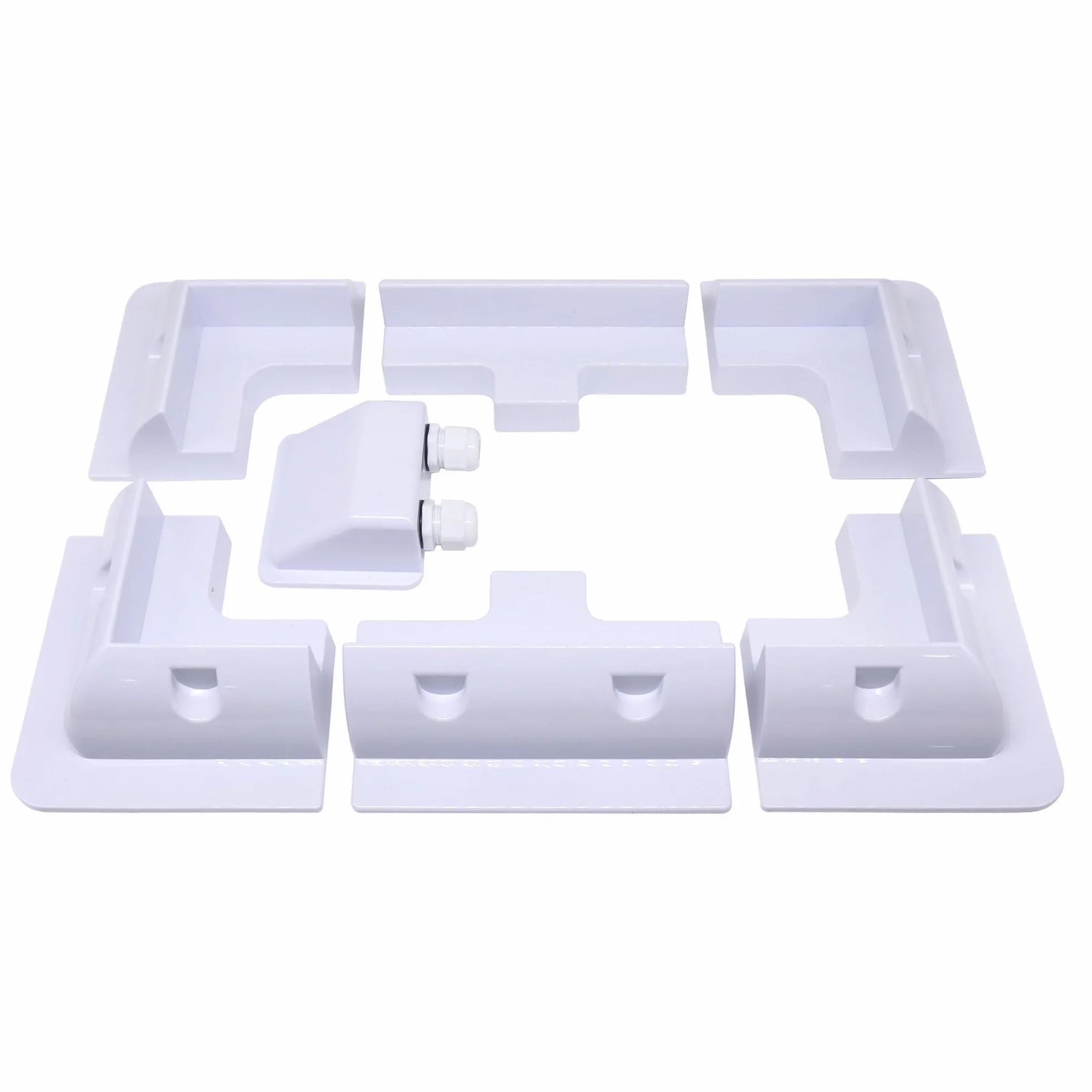 Kit portamoduli solari HISports in plastica ABS, 7 pezzi, accessori robusti per pannelli solari su tetto piano, fissaggio per camper, bianco