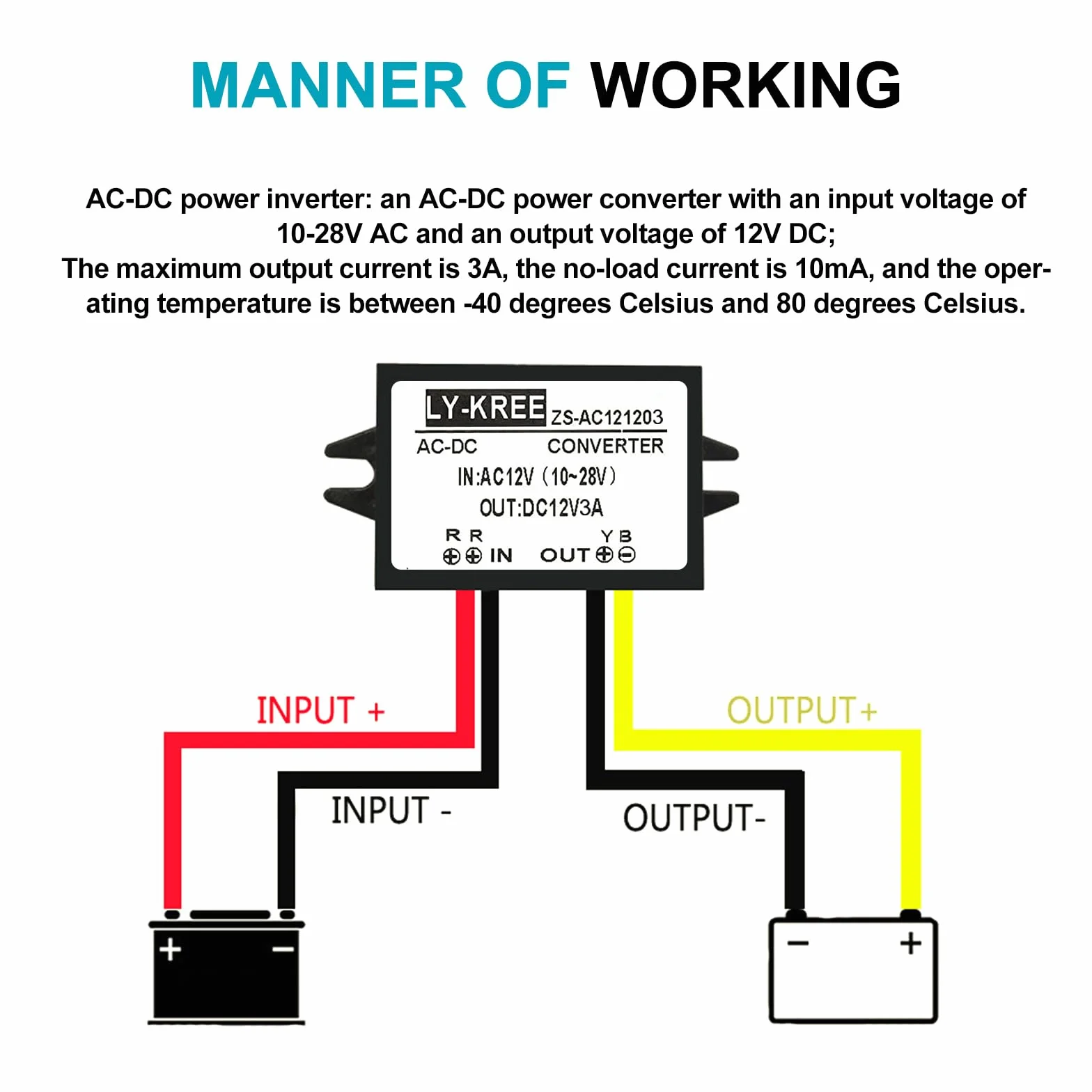 Convertitore di Alimentazione AC-DC AC 12V (10-28V) a DC 12V, 2 Pezzi 3A Convertitore Buck, Convertitore a Tensione Ridotta Buck Regolatore per Schermo Auto Pompa Acqua