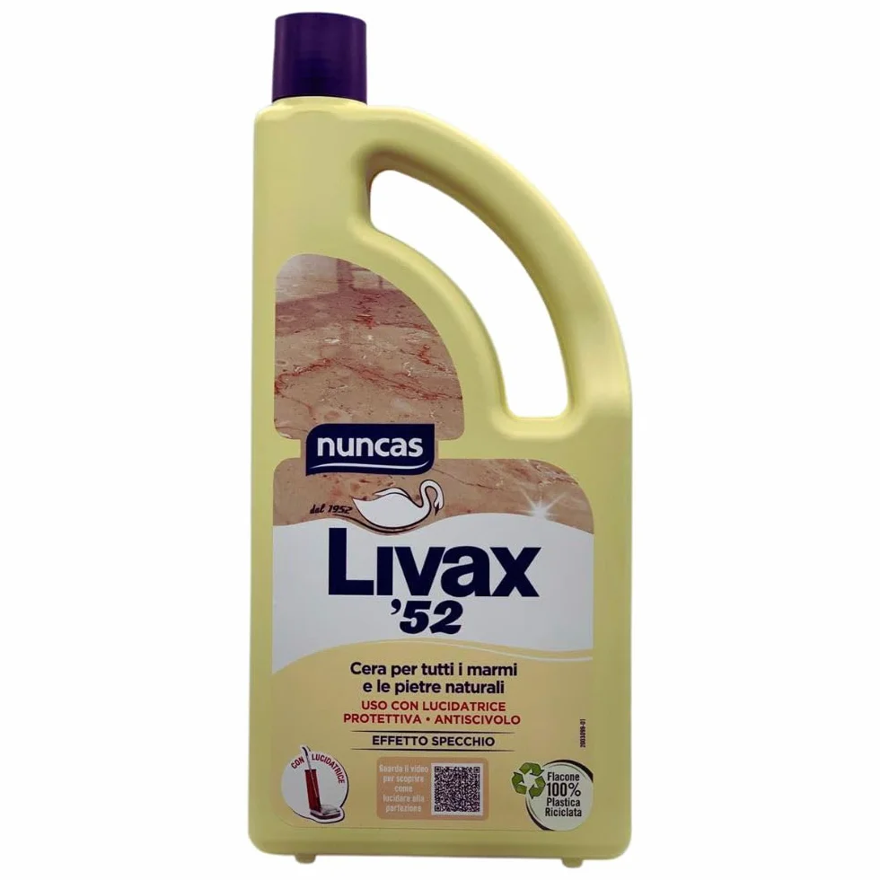 2X Cera per Tutti i Marmi e le Pietre Naturali, Uso con Lucidatrice, Protettiva e Antiscivolo, Effetto Specchio 1000ml