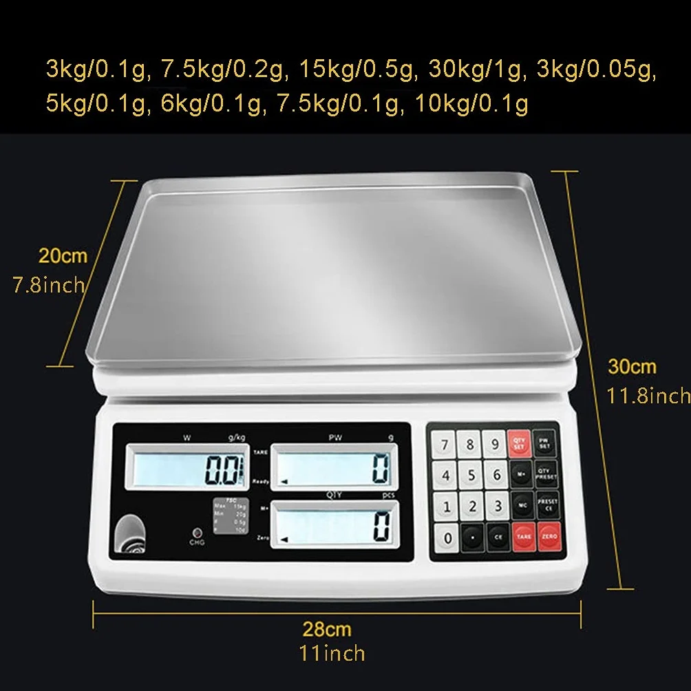 Bilancia Contapezzi Digitale Bilancia Conta Monete per Pezzi Precisione Bilancia Elettronica Grammo Bilancia Contapezzi Industriale da Laboratorio Bilancia Digitale (Size : 3kg/0.05g)