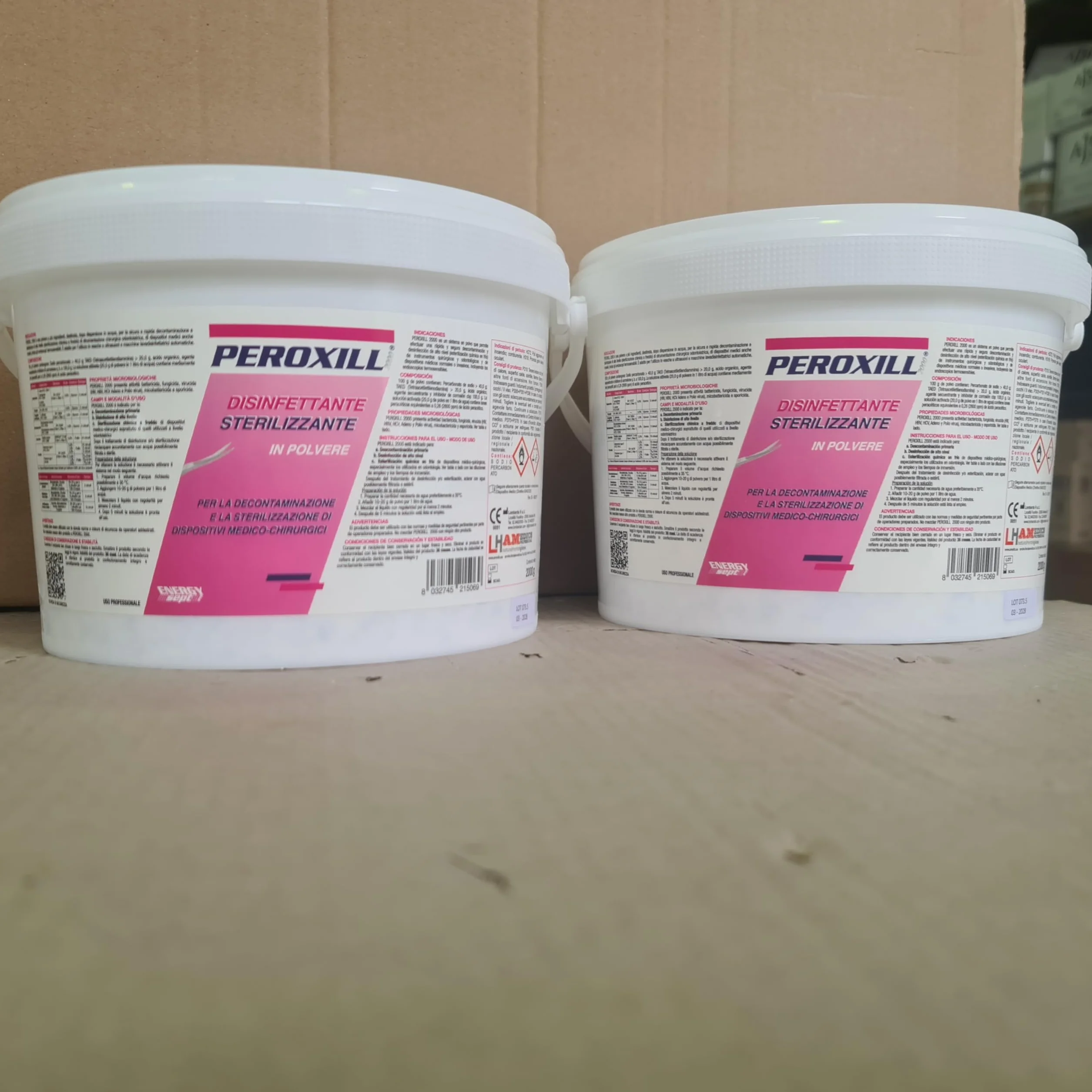 Sterilizzante Disinfettante in polvere Peroxill 2KG - Confezione da 2 fustini da 2 Kg (2, 2 FUSTINI)