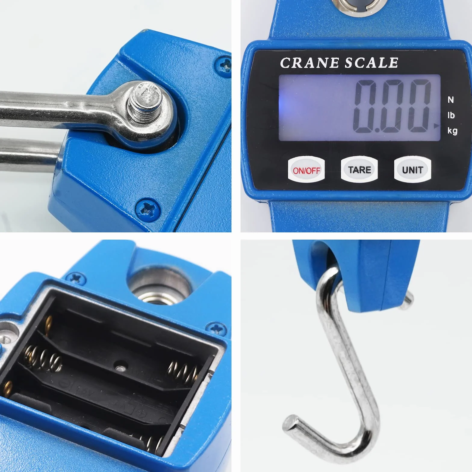 Bilancia Professionale 300kg Mini Scala Appendere Portatile con Gancio Gru Elettronica Resistente