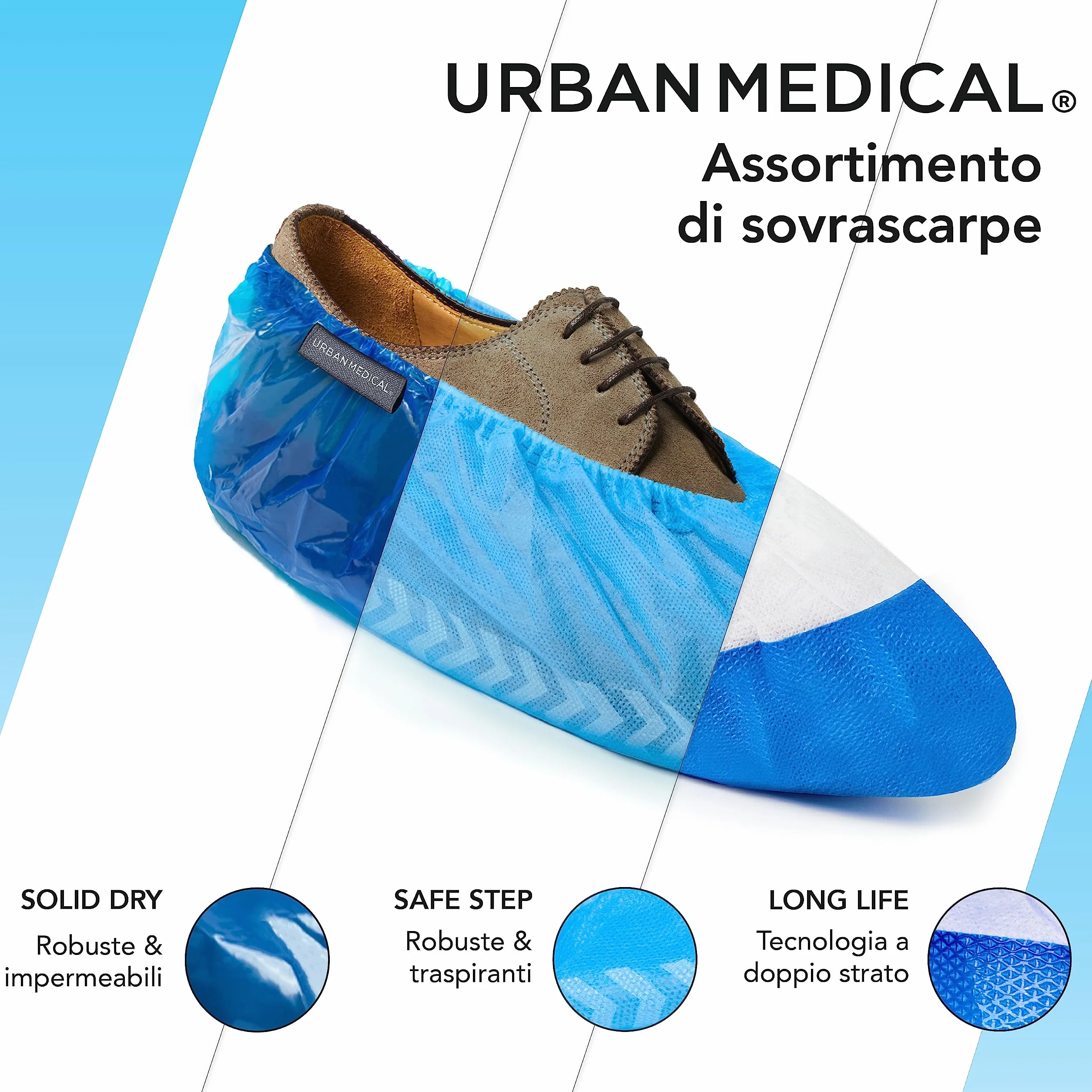 Copriscarpe Extra Forti Monouso Riutilizzabili 12 g Suola Antiscivolo Impermeabile Antistrappo Sovrascarpa Onesize