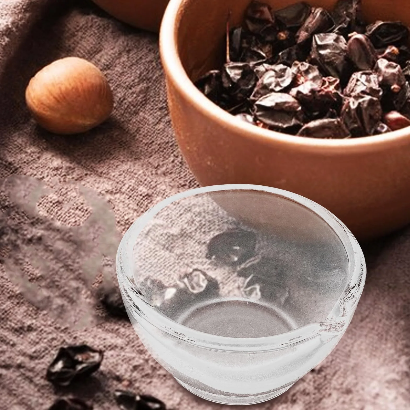 Mortaio di vetro con pestello 60 mm in vetro medicinale ciotola macina per laboratorio e cucina pentola per compresse e polveri chimiche
