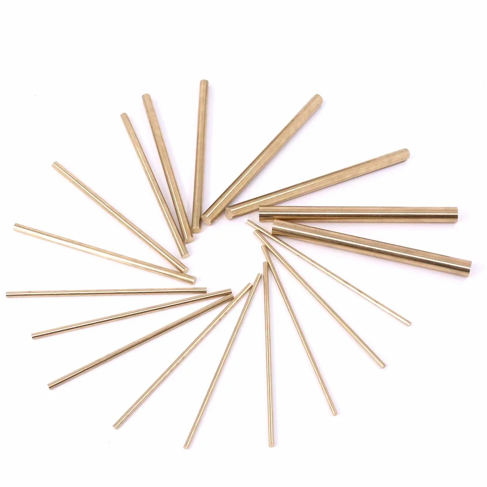 Swpeet 18 pezzi assortiti in ottone massiccio tondo kit per tornio bar diametro 2 mm 8 mm lunghezza 100 mm