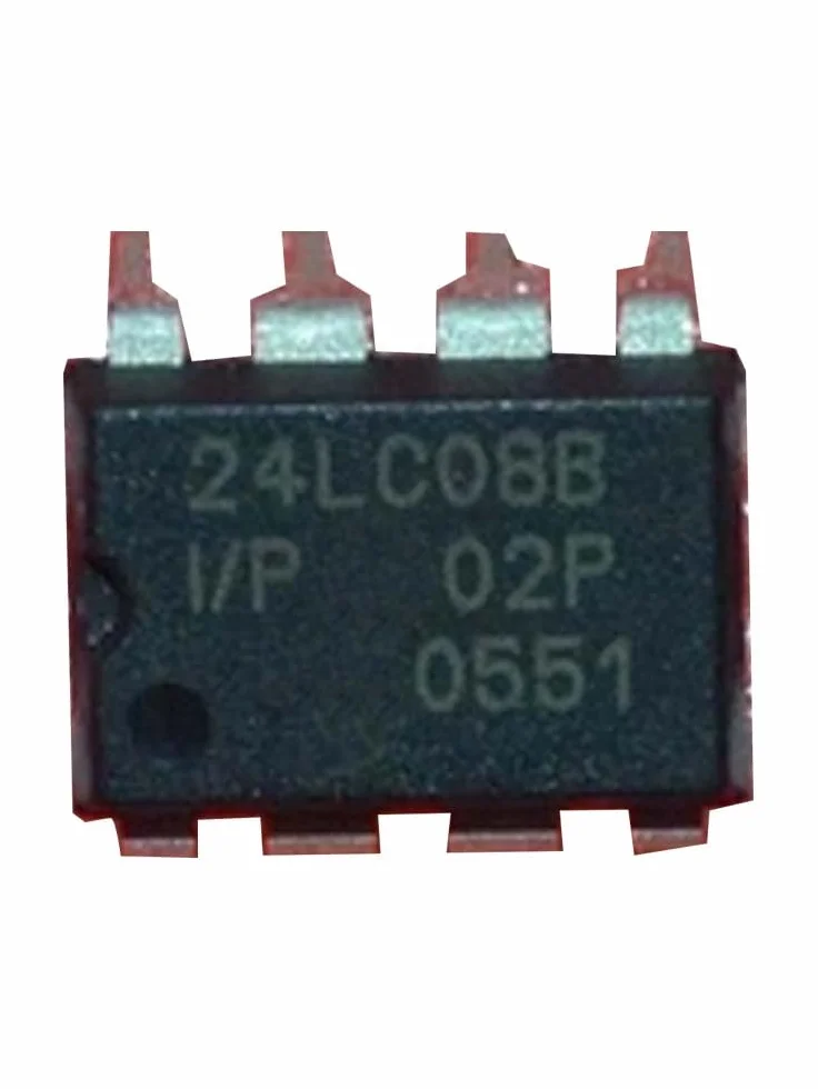 50 pz 24LC08B-I/P DIP-8 24LC08 CMOS 8K I2C EEPROM seriale