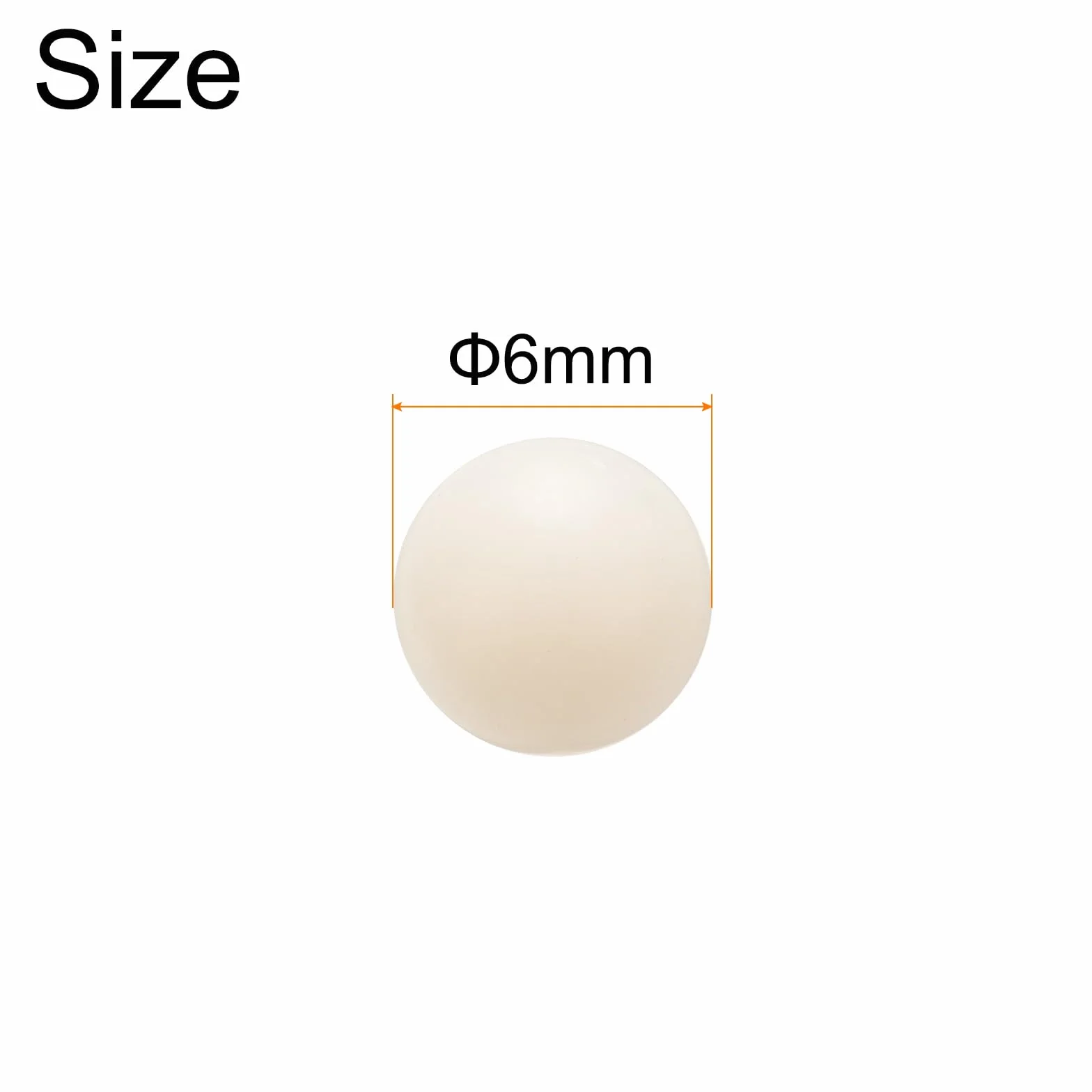 Sfere in Nylon da 6 mm, 100 Pezzi, Mini Sfere di Precisione in Plastica Solida